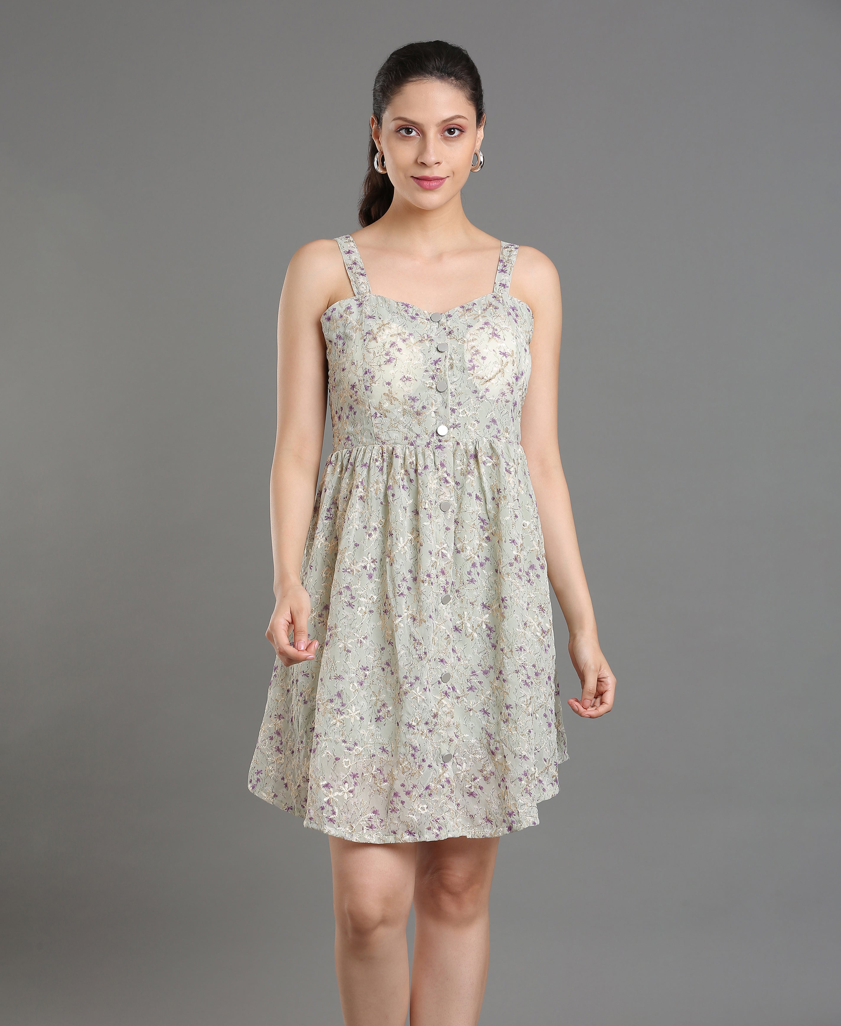 Ivory Bloom Embroidered Dress