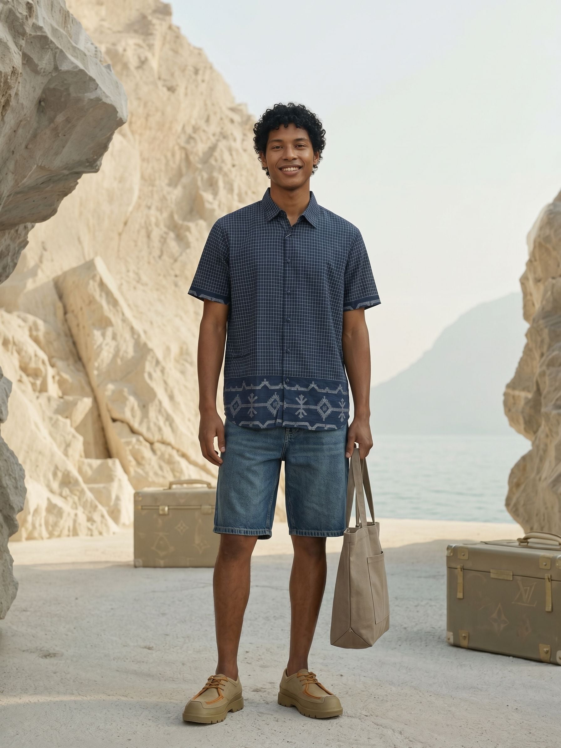 Men's Cotton Navy Relaxed Fit Shirt