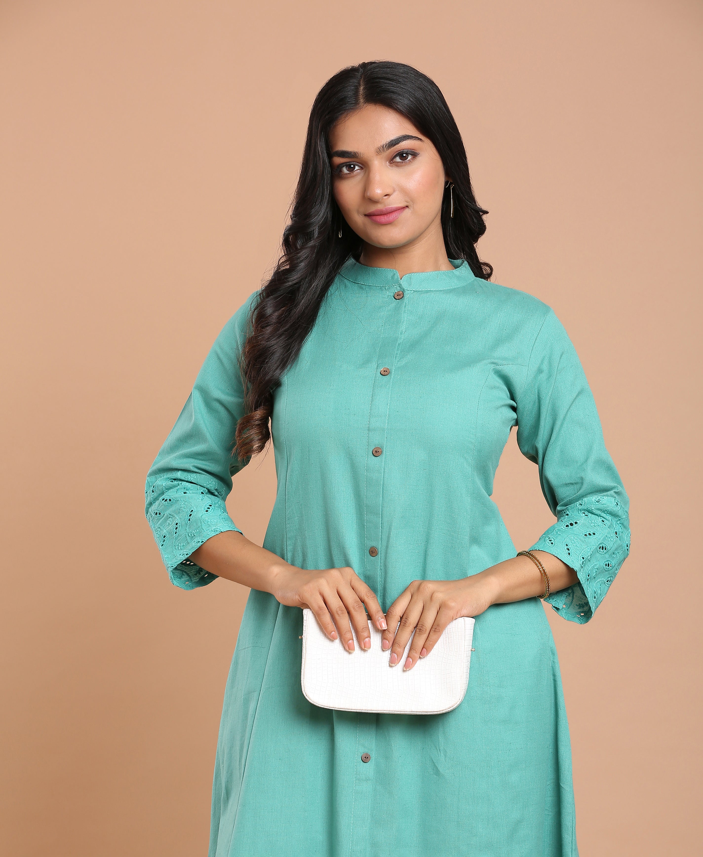 Teal Hakoba Princess Kurti