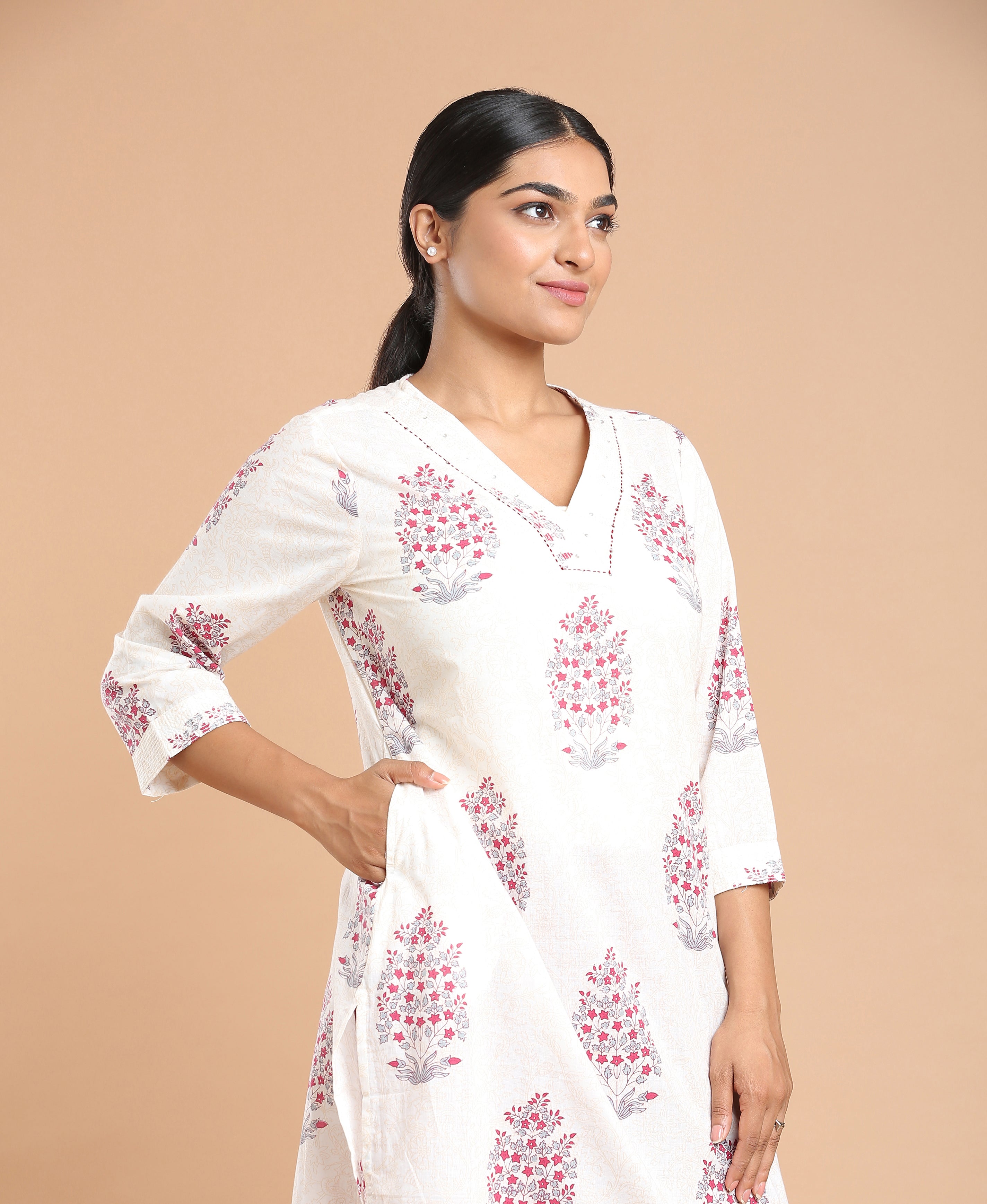 Ivory Straight Cotton Kurti