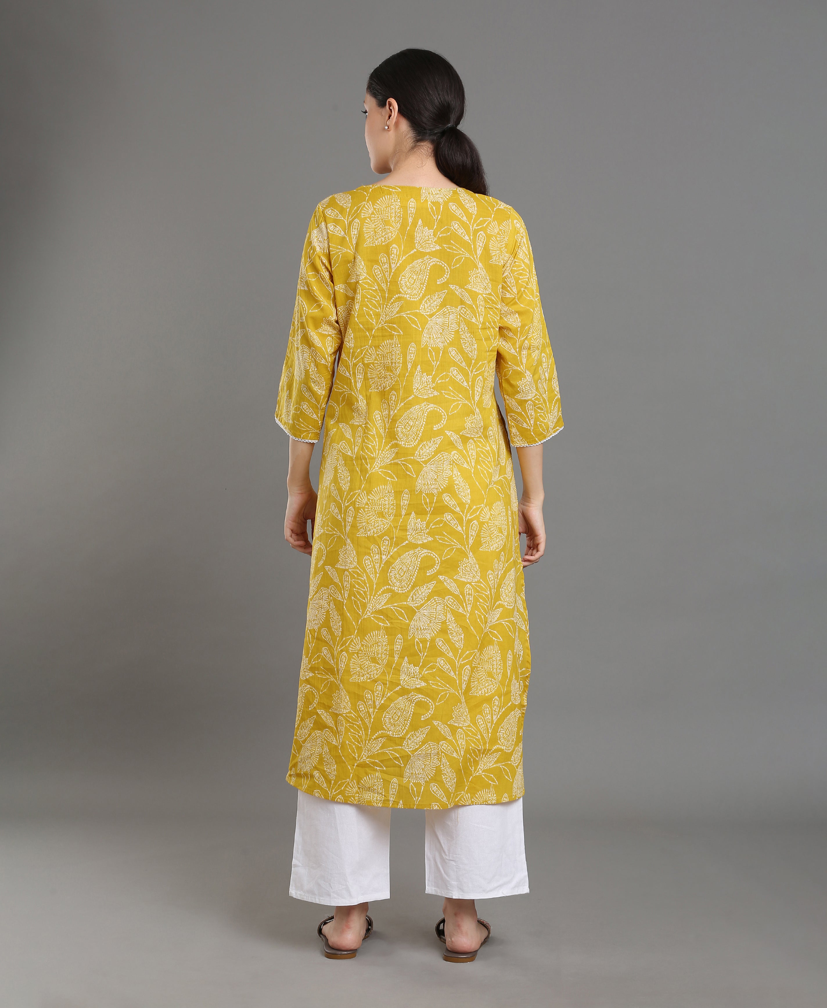 Mustard Bloom A-Line Dress