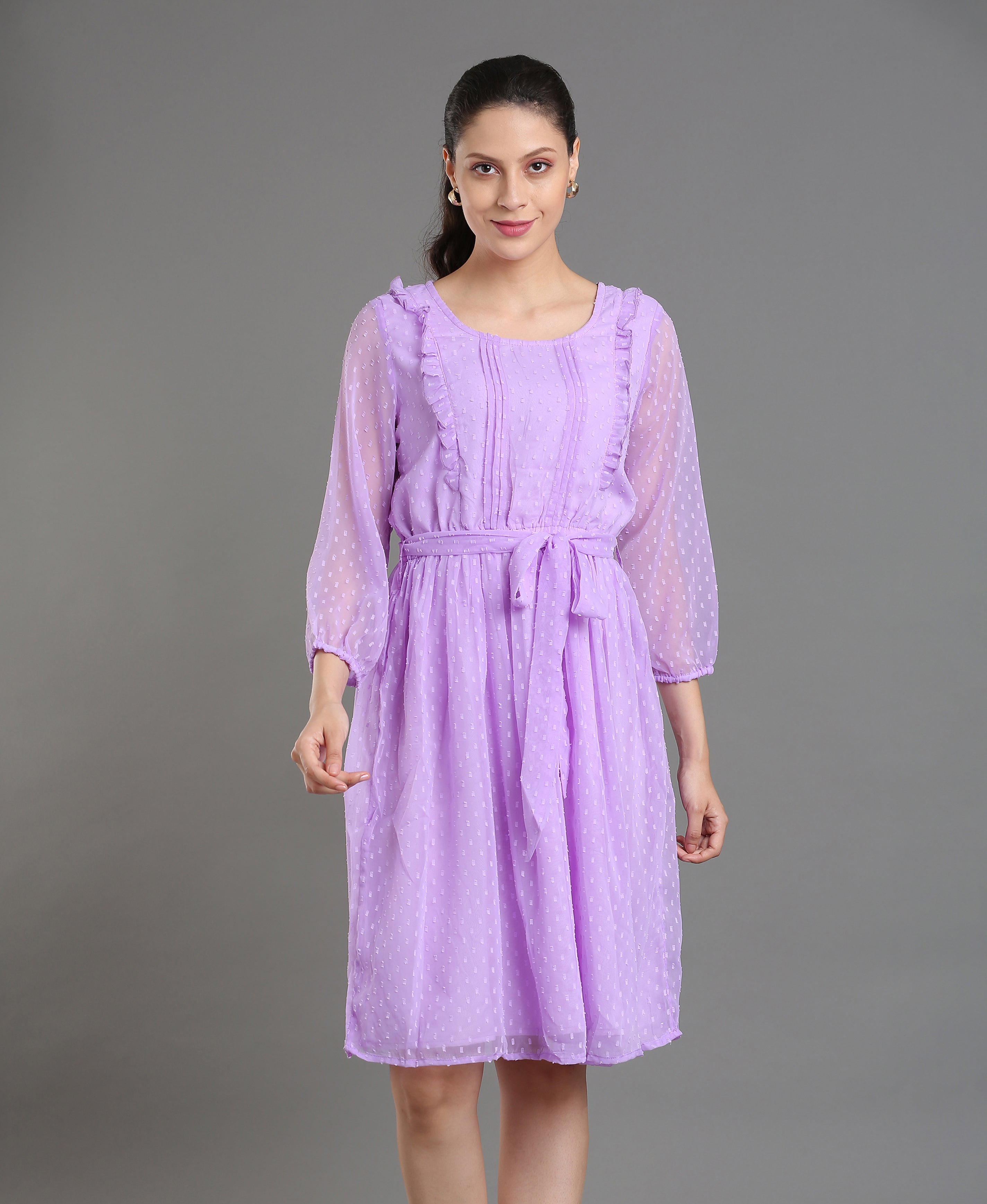 Lilac Layers Short Dress