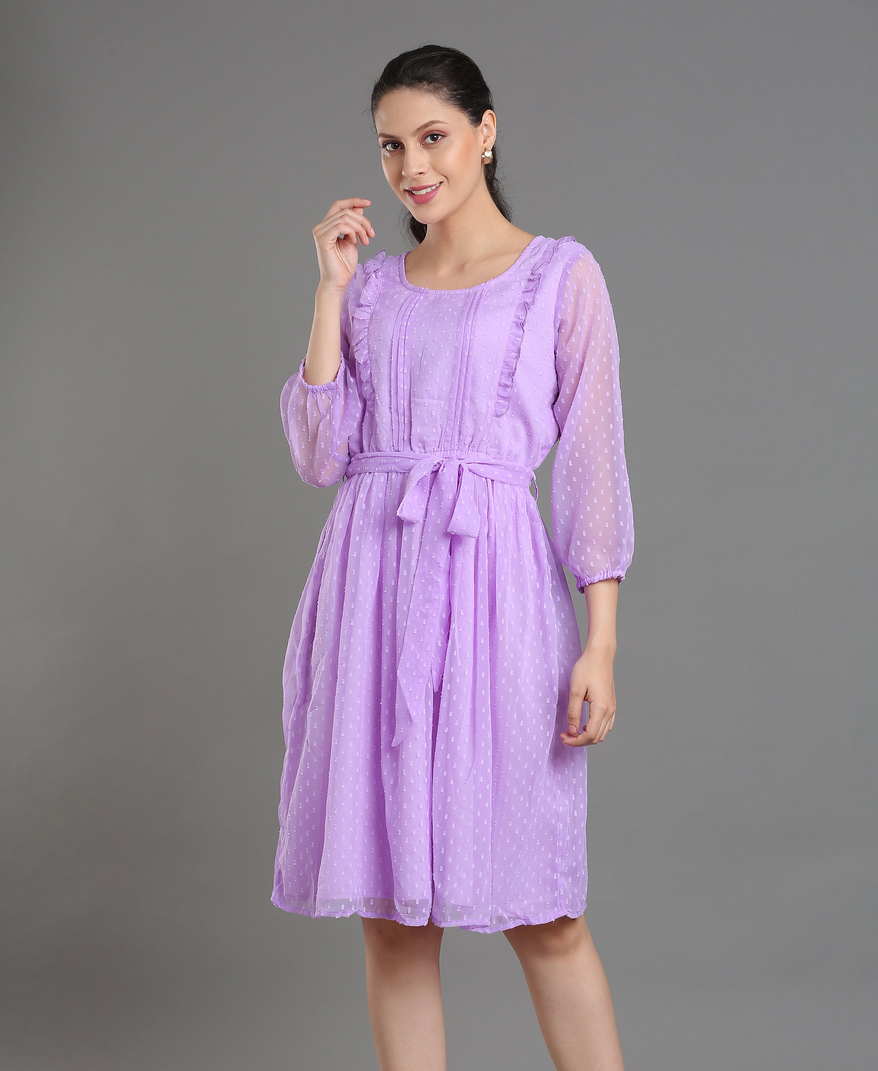 Lilac Layers Short Dress