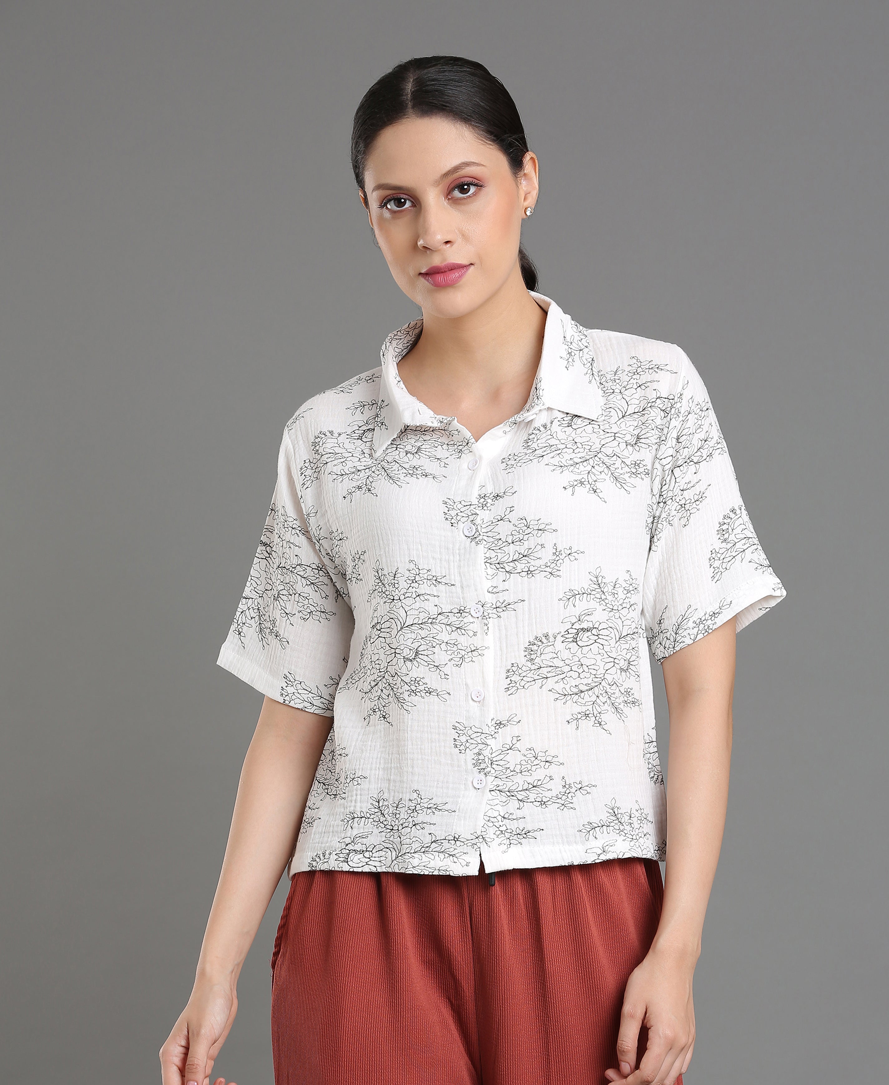 Ivory Double Cloth Top
