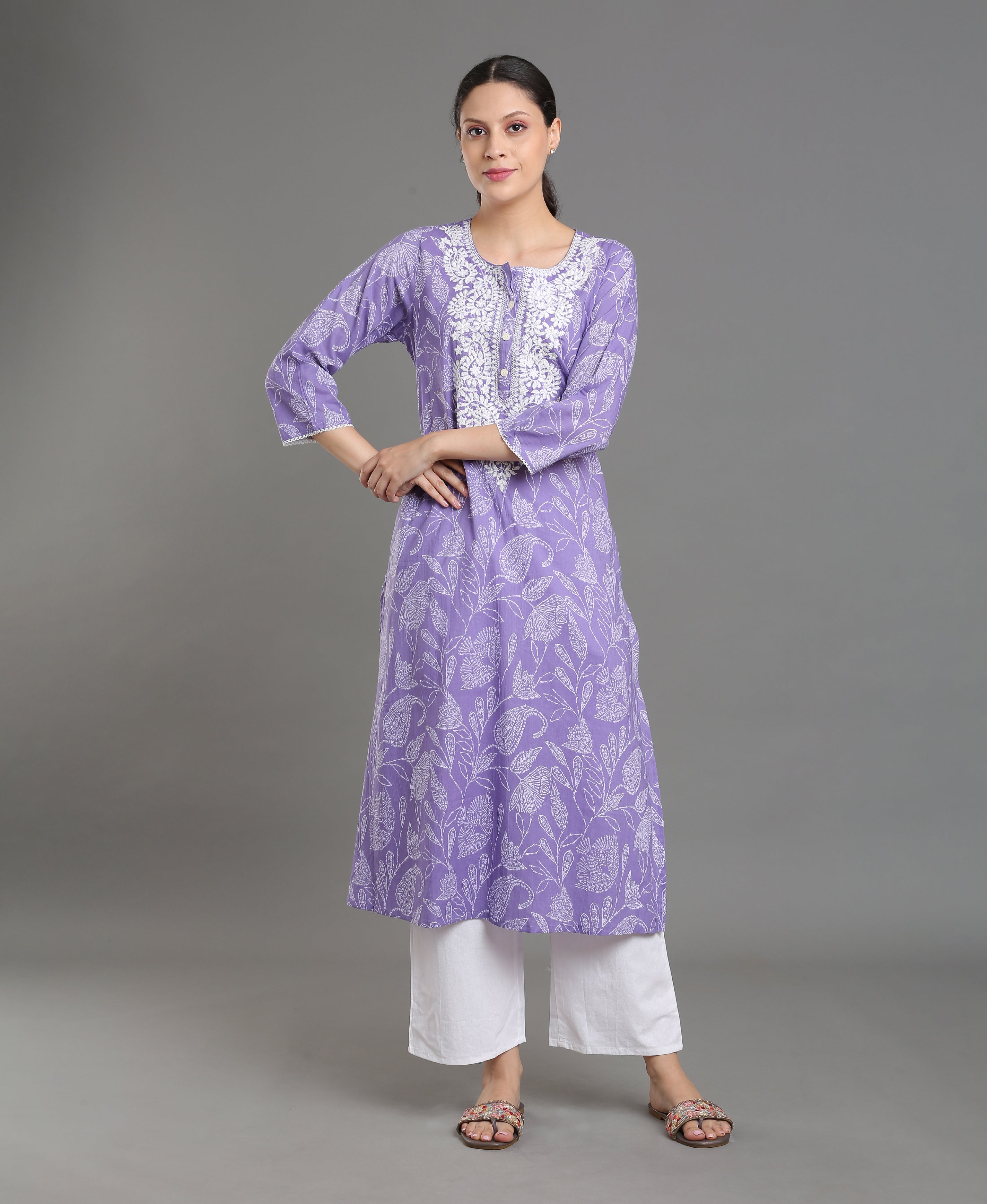 Purple Bloom A-Line Dress