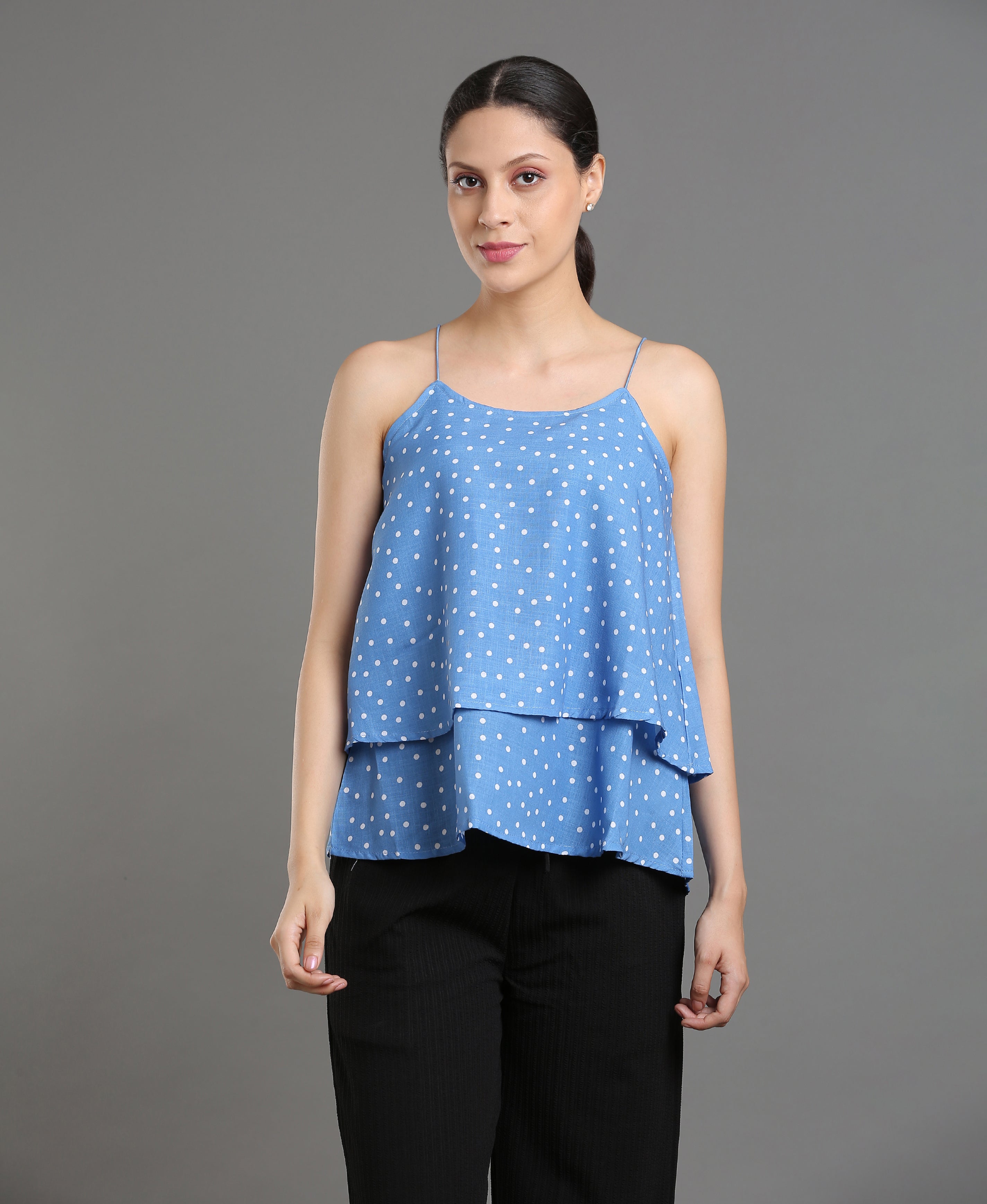 Sky Dot Georgette Top
