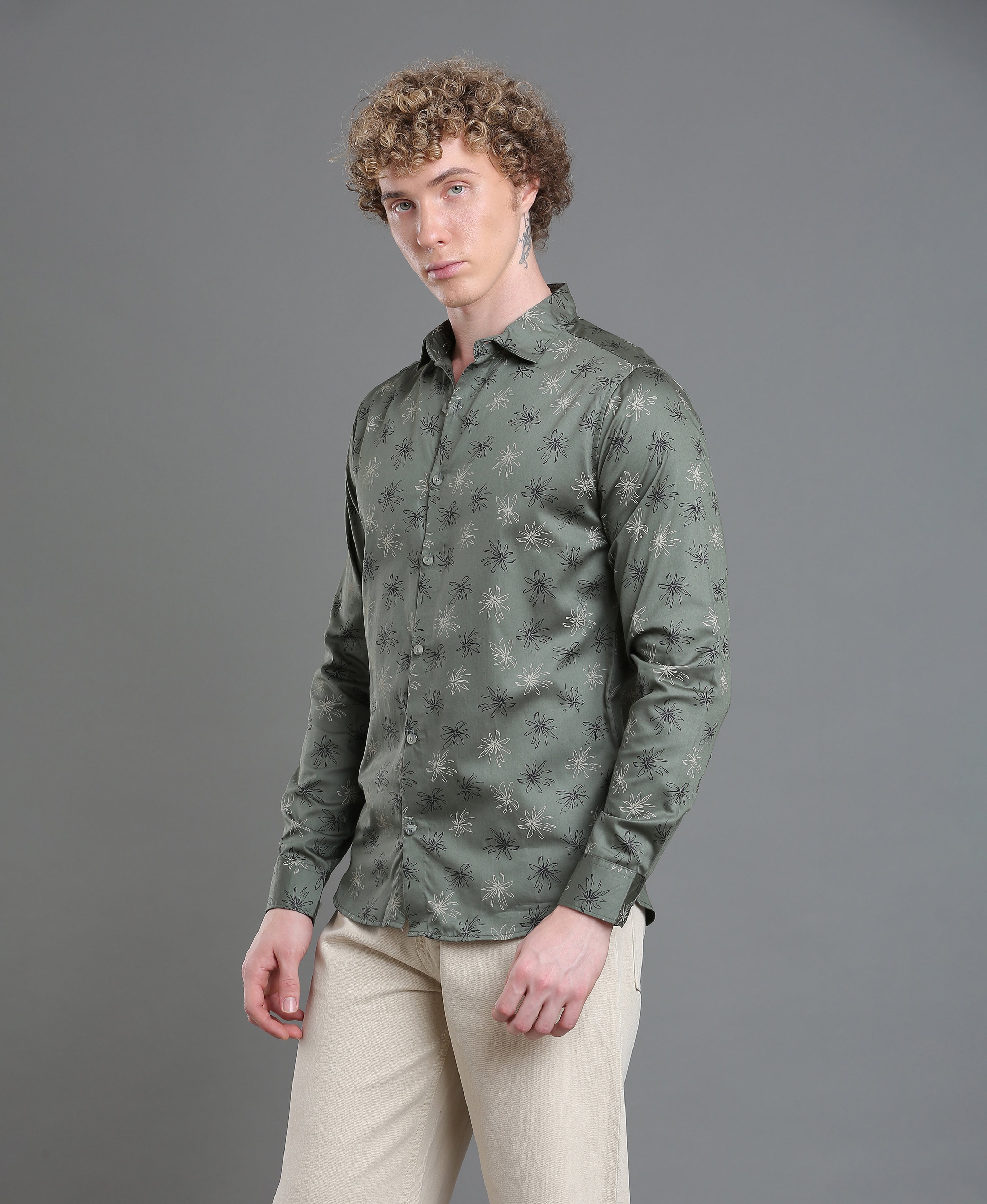 Forest Print Slim Shirt