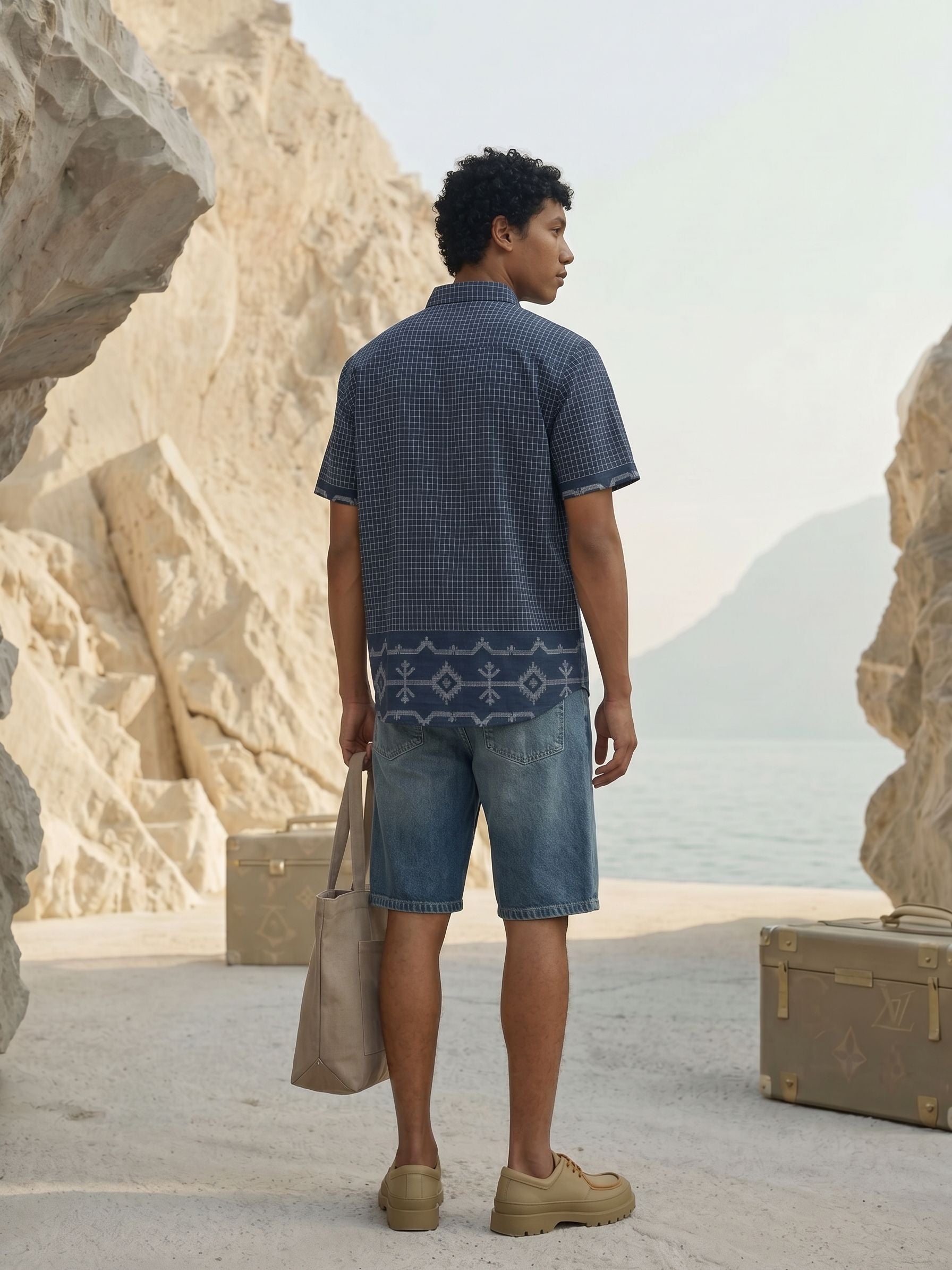 Men's Cotton Navy Relaxed Fit Shirt