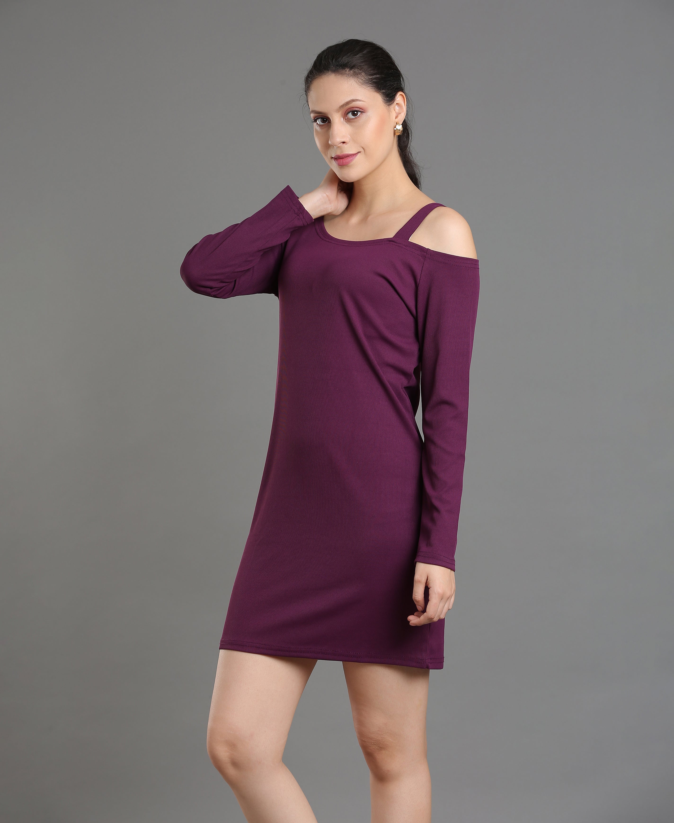 Wine Rib Round Dress