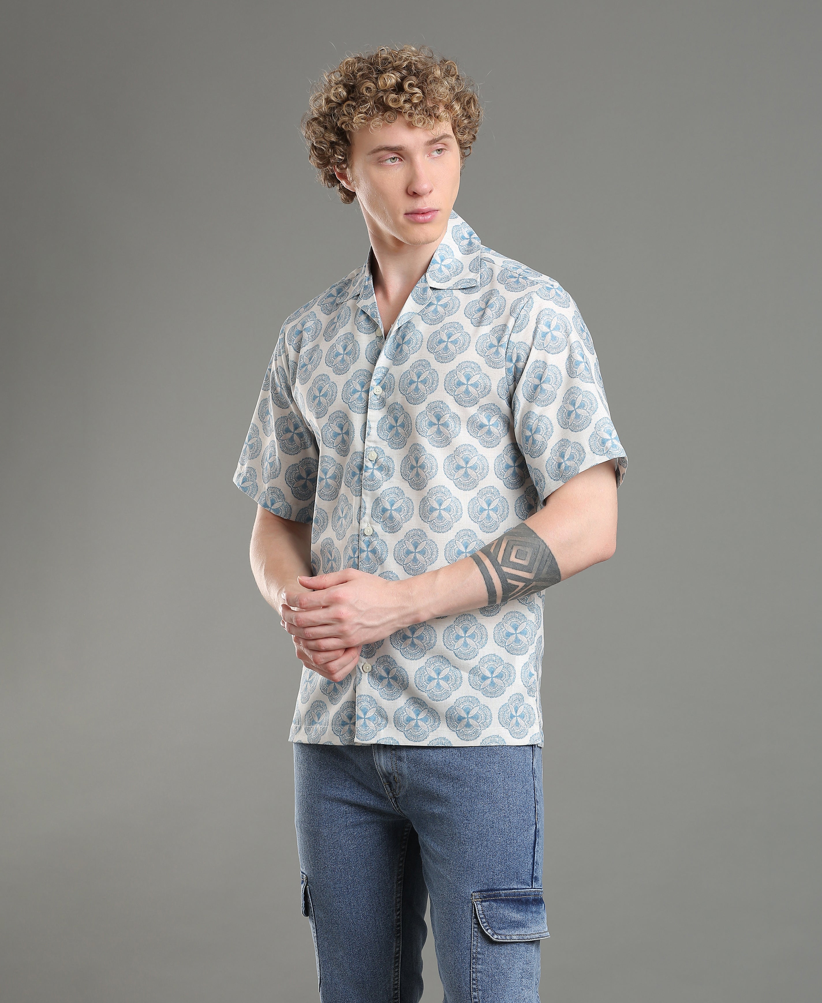 Horizon Print Cuban Shirt
