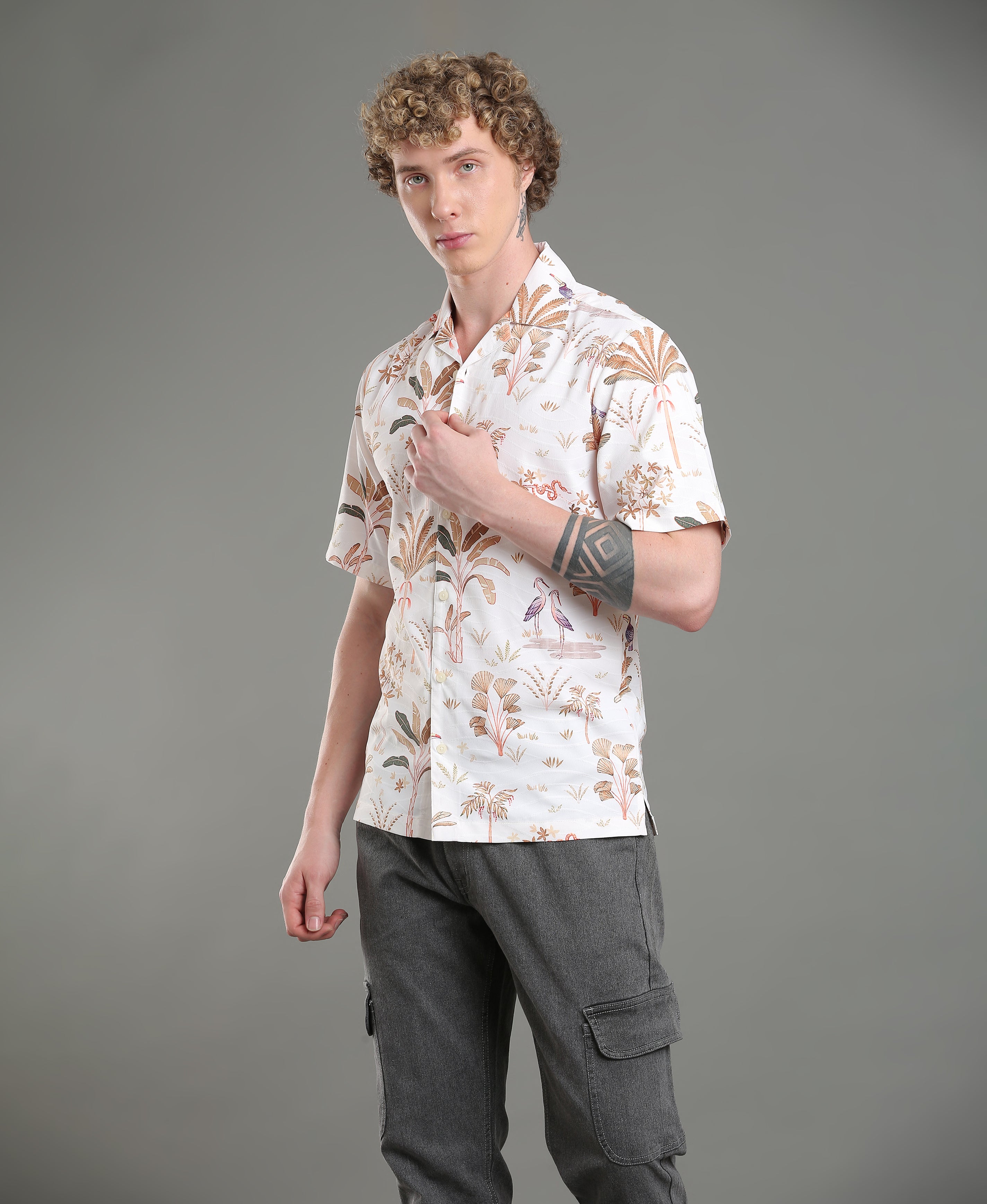 Aurora Wave Digital Print Shirt