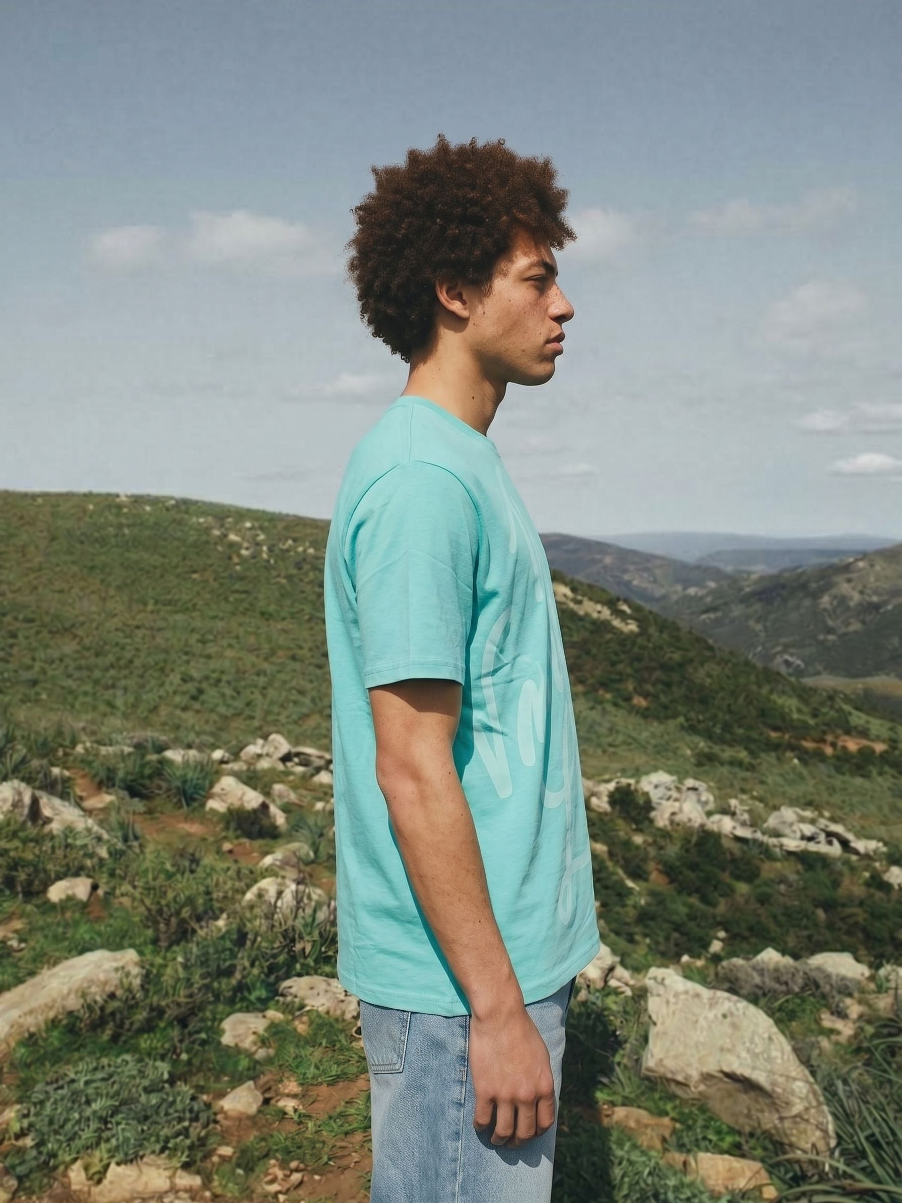 Men's Jersy 200 Gsm Aqua Green Regular Fit T Shirt