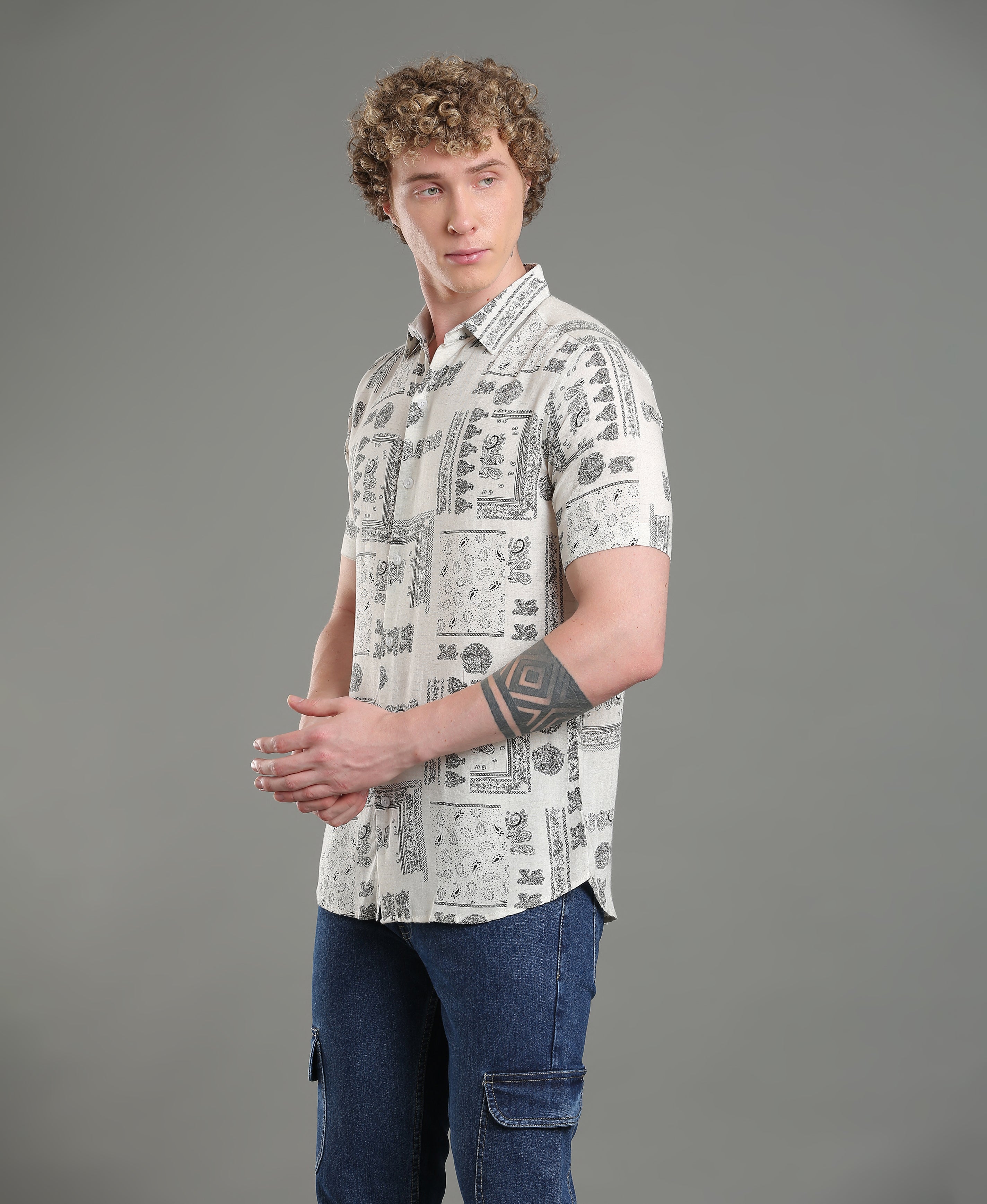 Tropical Weave Slim Shirt