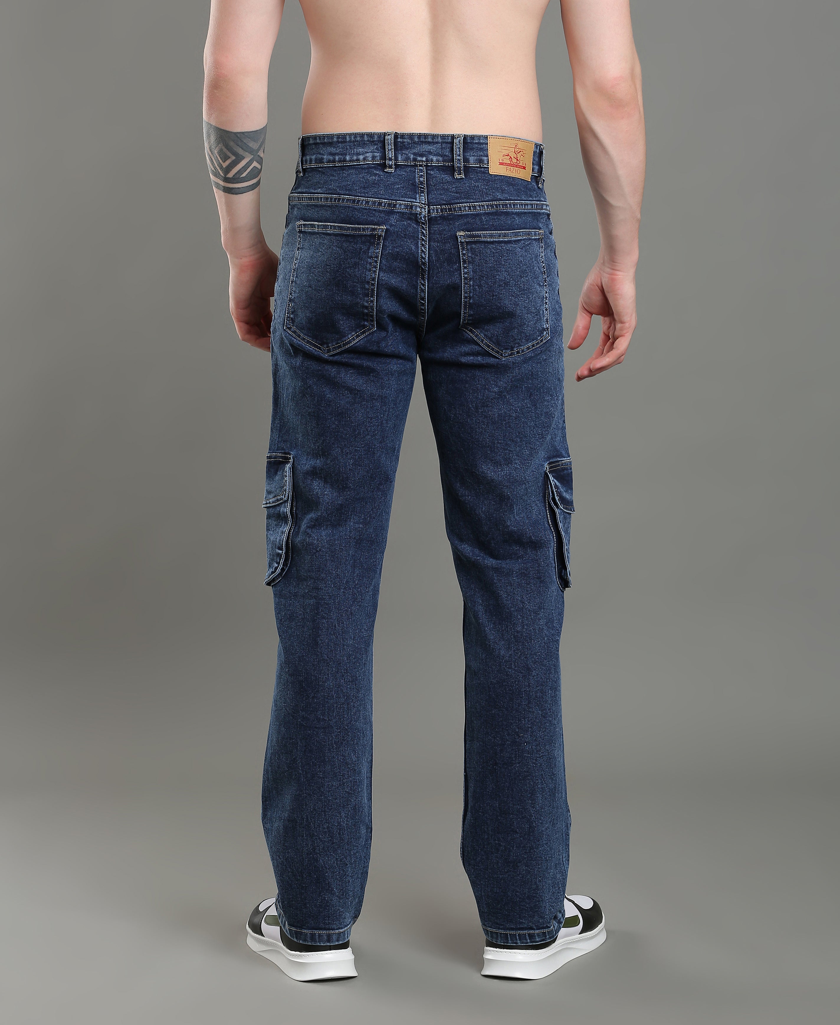 Navy Line 6-Pocket Denim Cargos