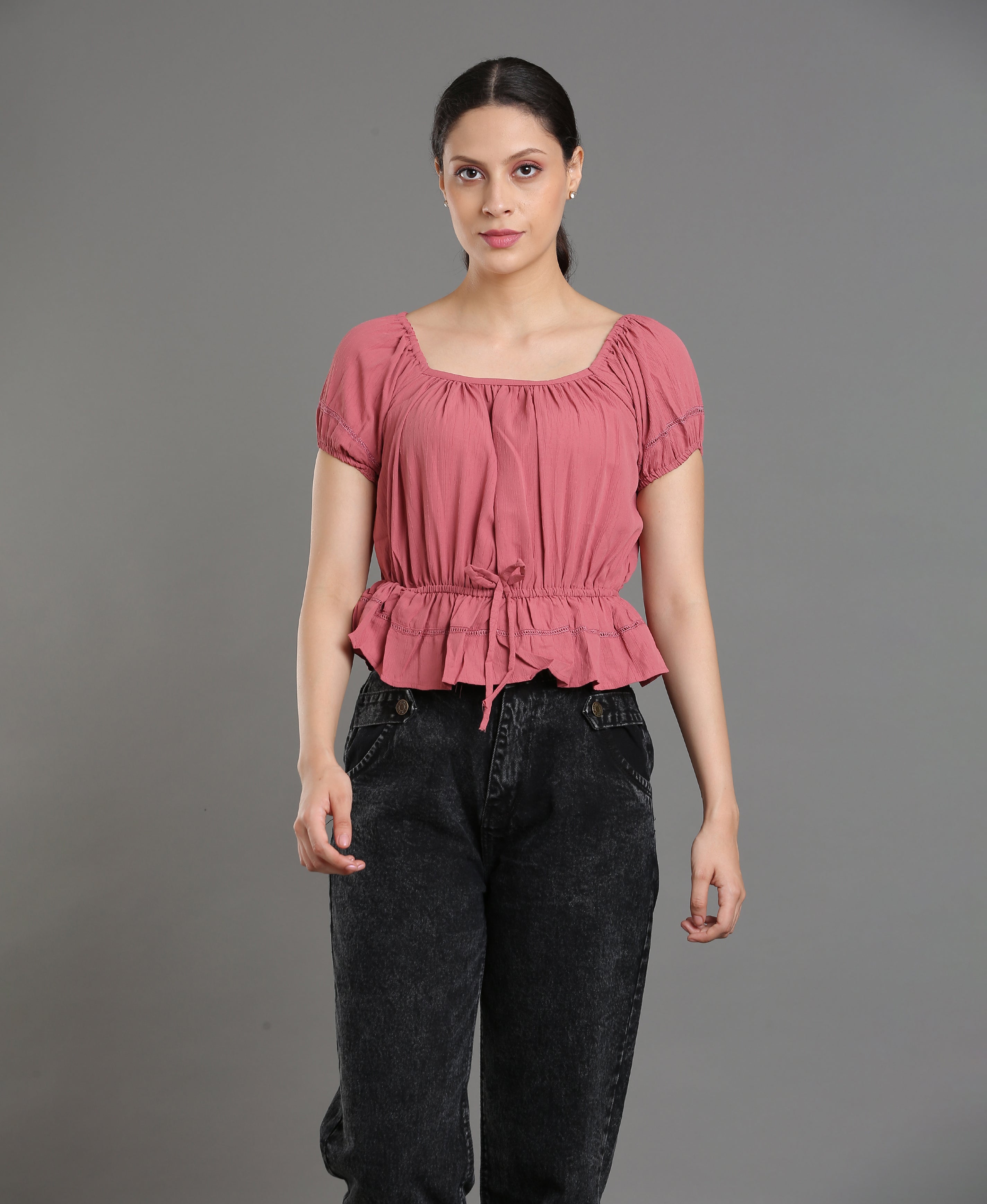 Cocoa Poly Crop Top