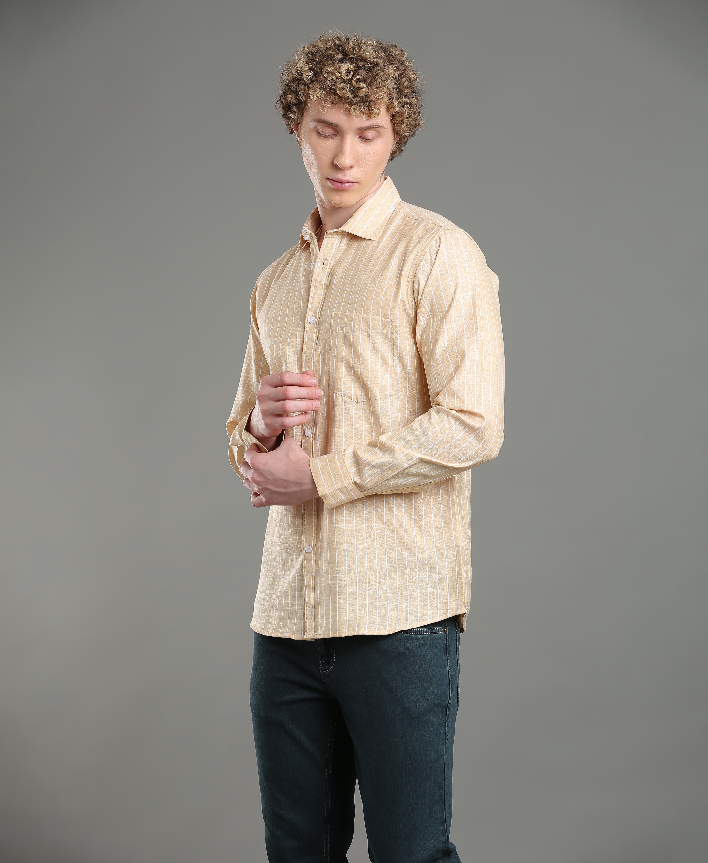 Sand Stripe Tailored Shirt