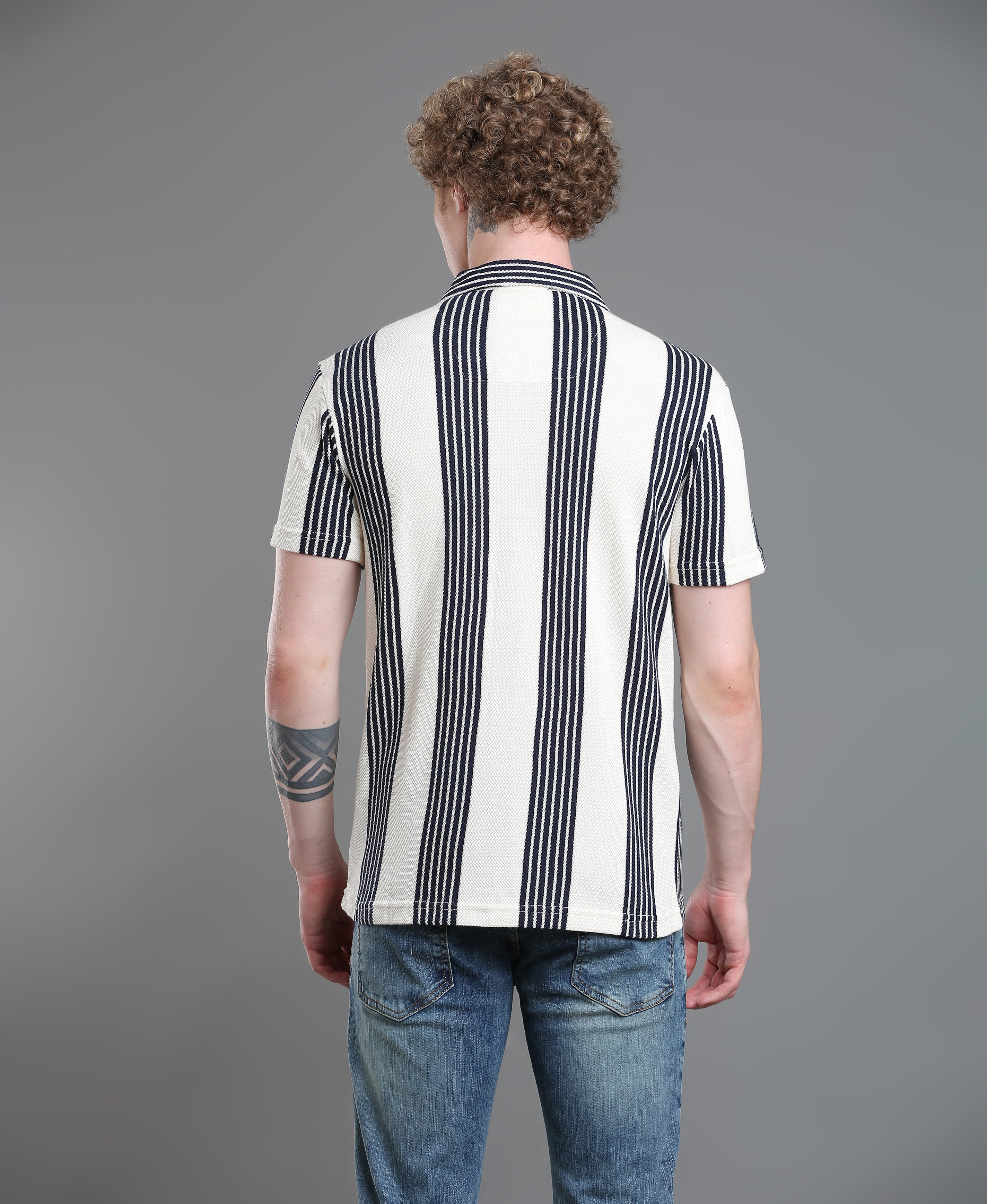 Navy Stripe Regular Shirt