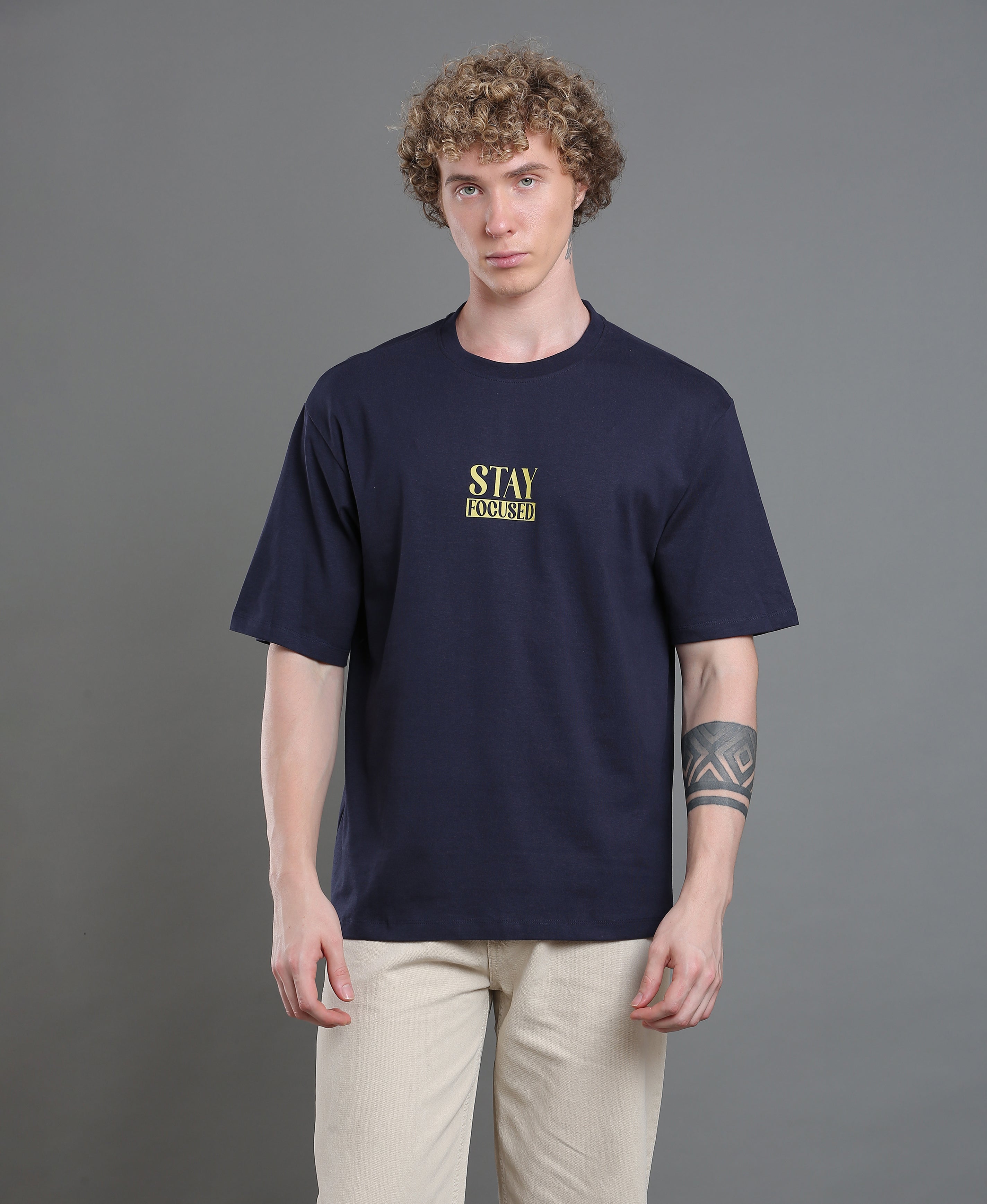 Navy Emblem Oversized Tee