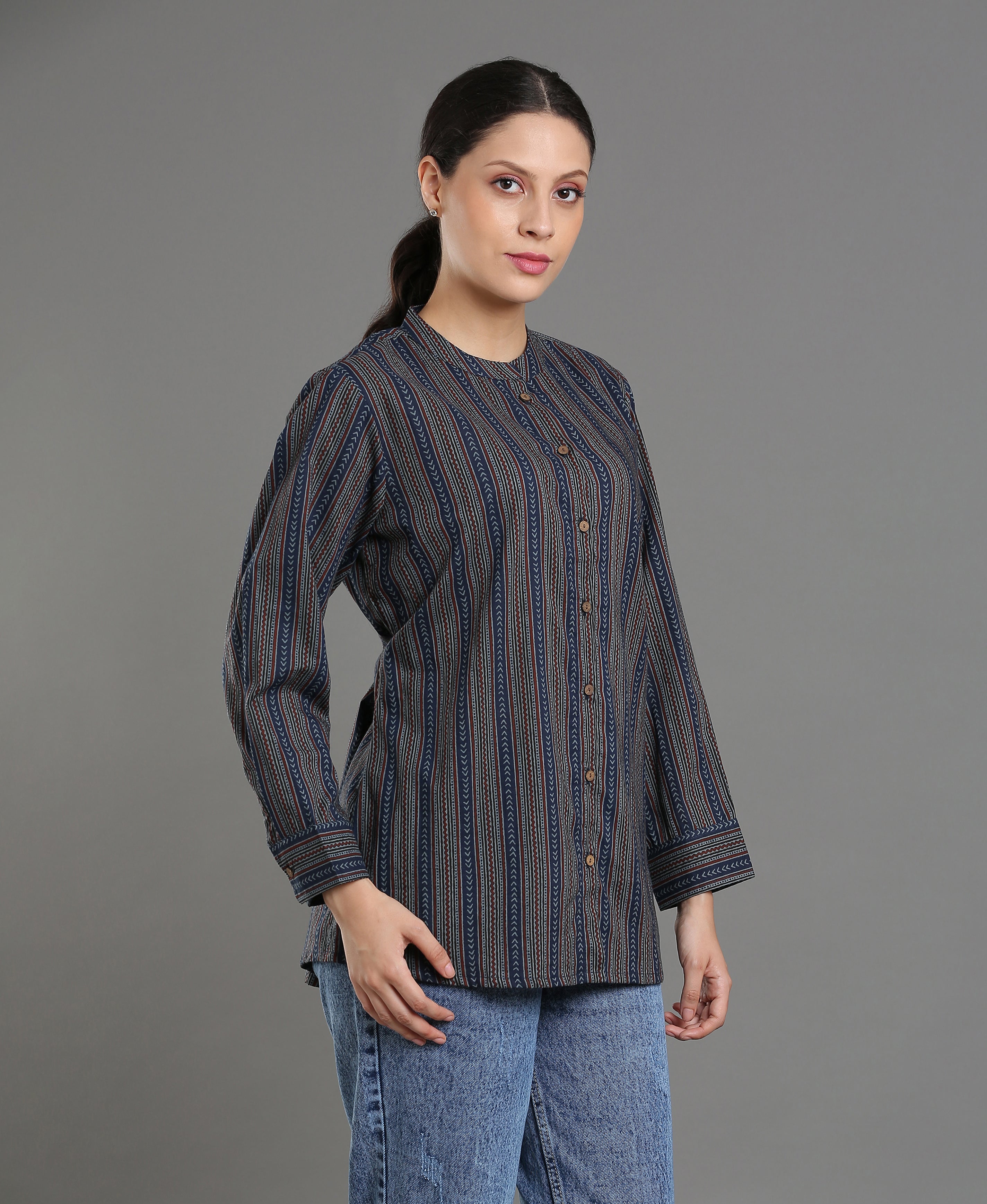 Indigo Bloom Tunic Top
