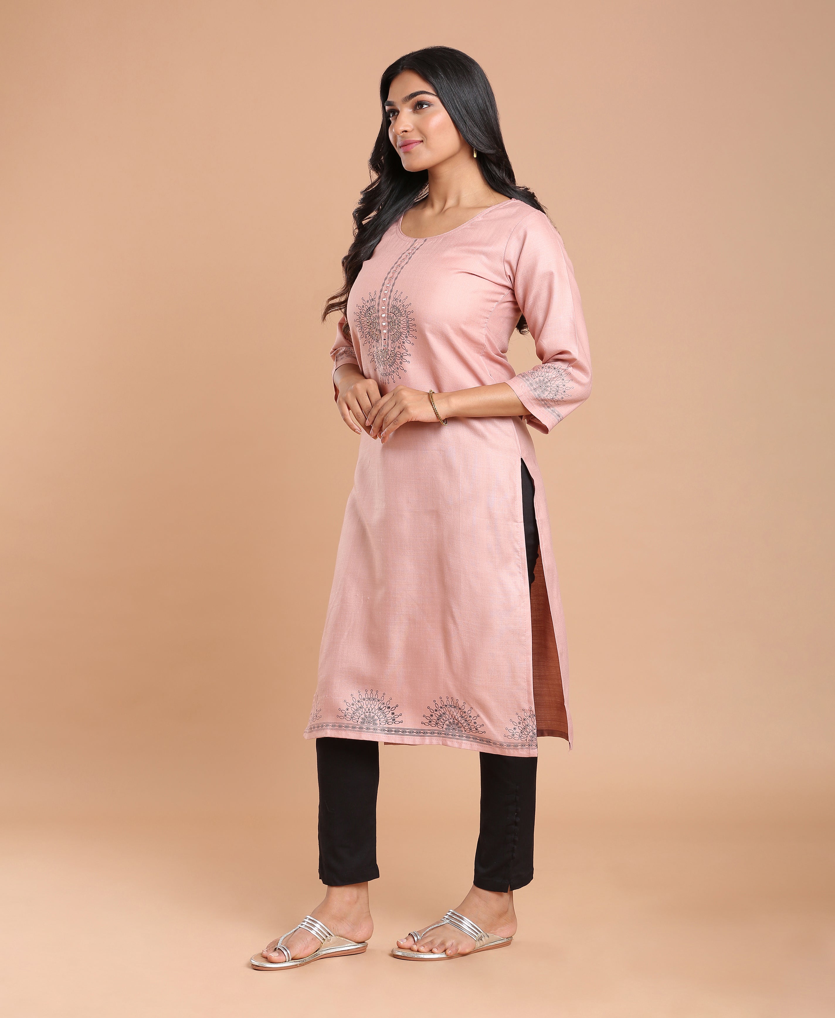 Assorted Glow Poly Cotton Kurti