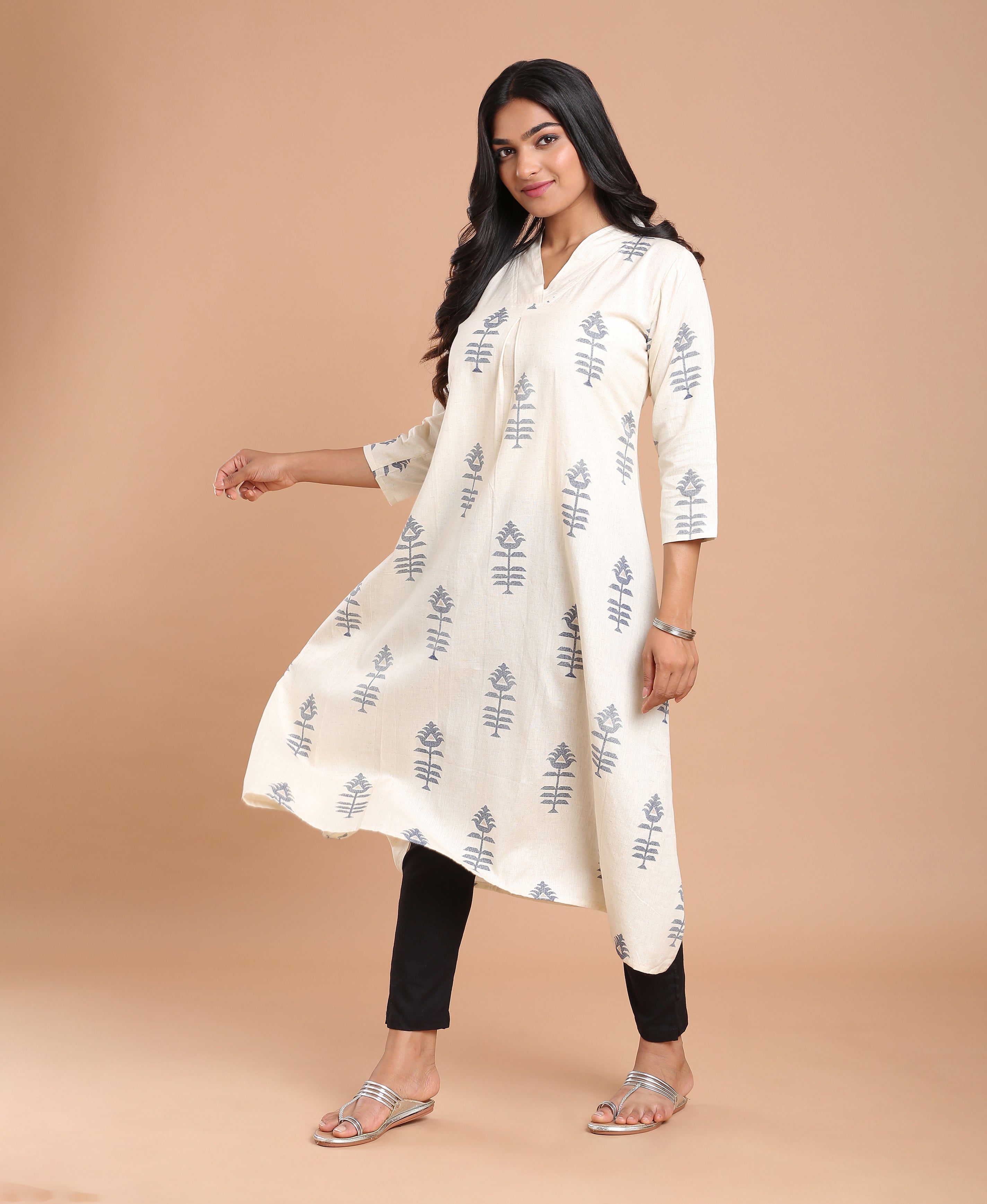 Snow Blossom Printed Kurti