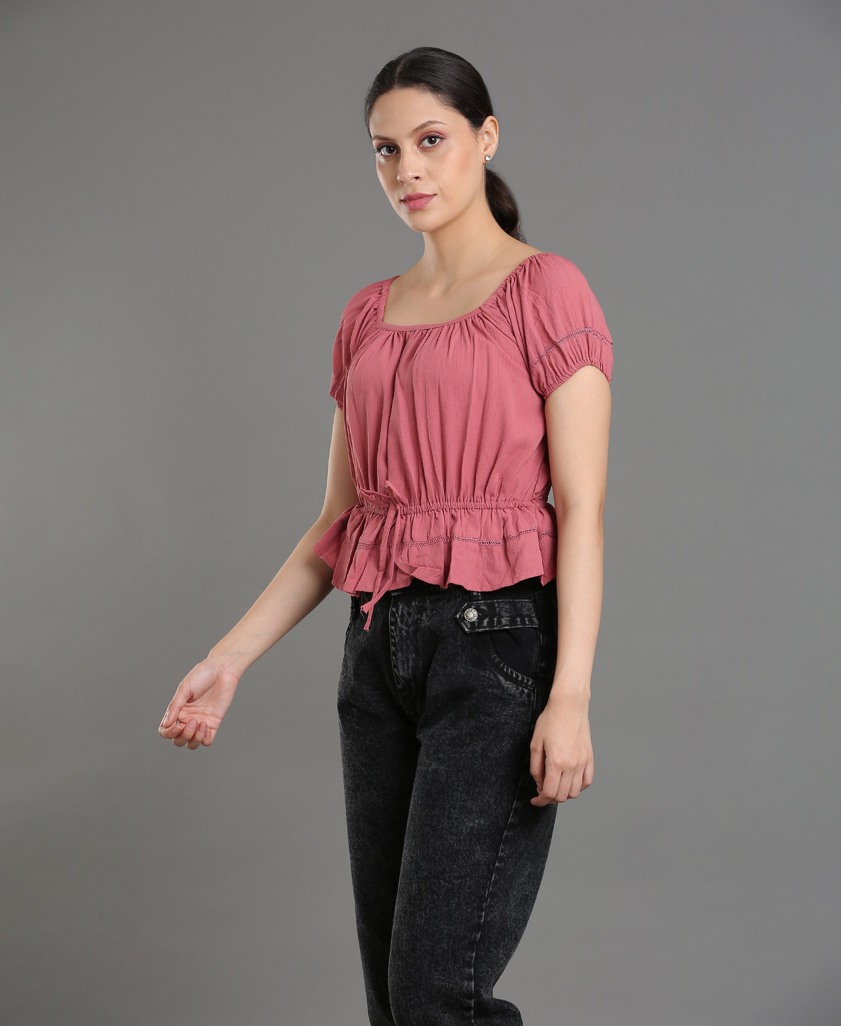 Cocoa Poly Crop Top