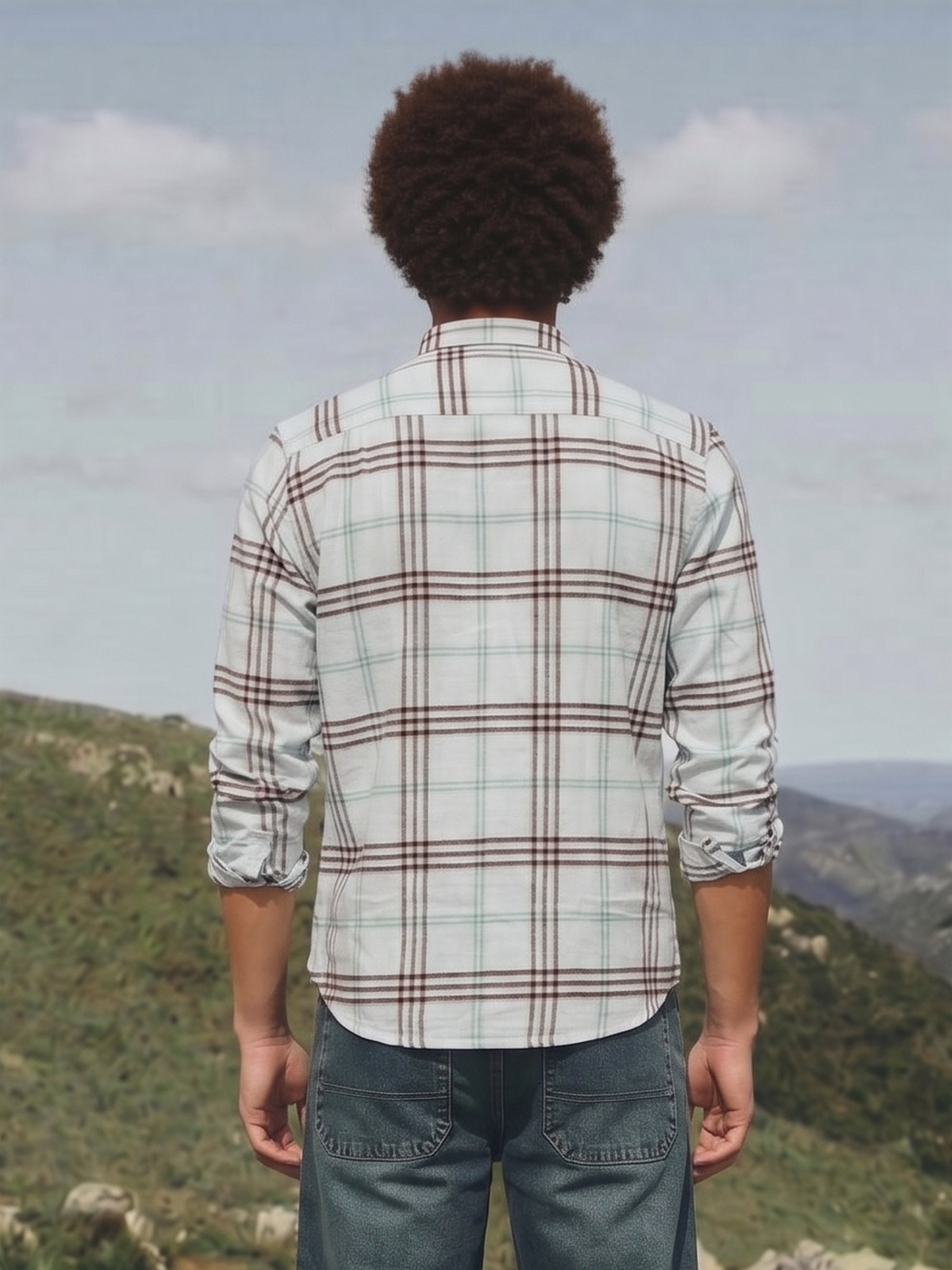 Men's Checks Olive Green Relaxed Fit Double Pocket Shirt