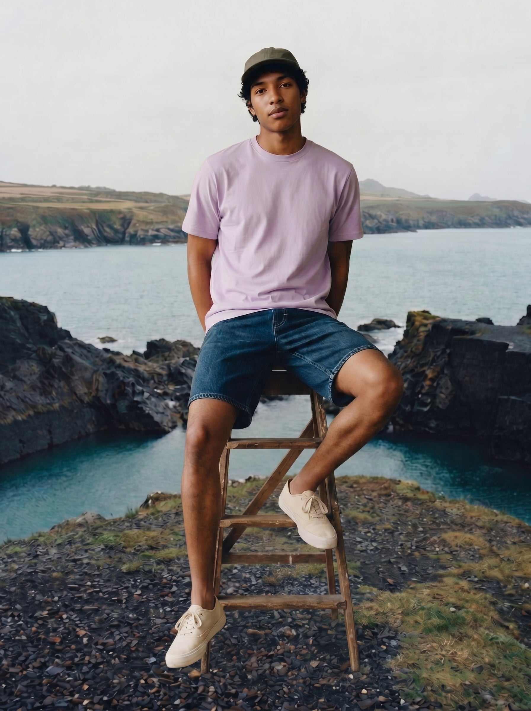 Men's S/J 200Gsm Lavender Relaxed Fit T Shirt