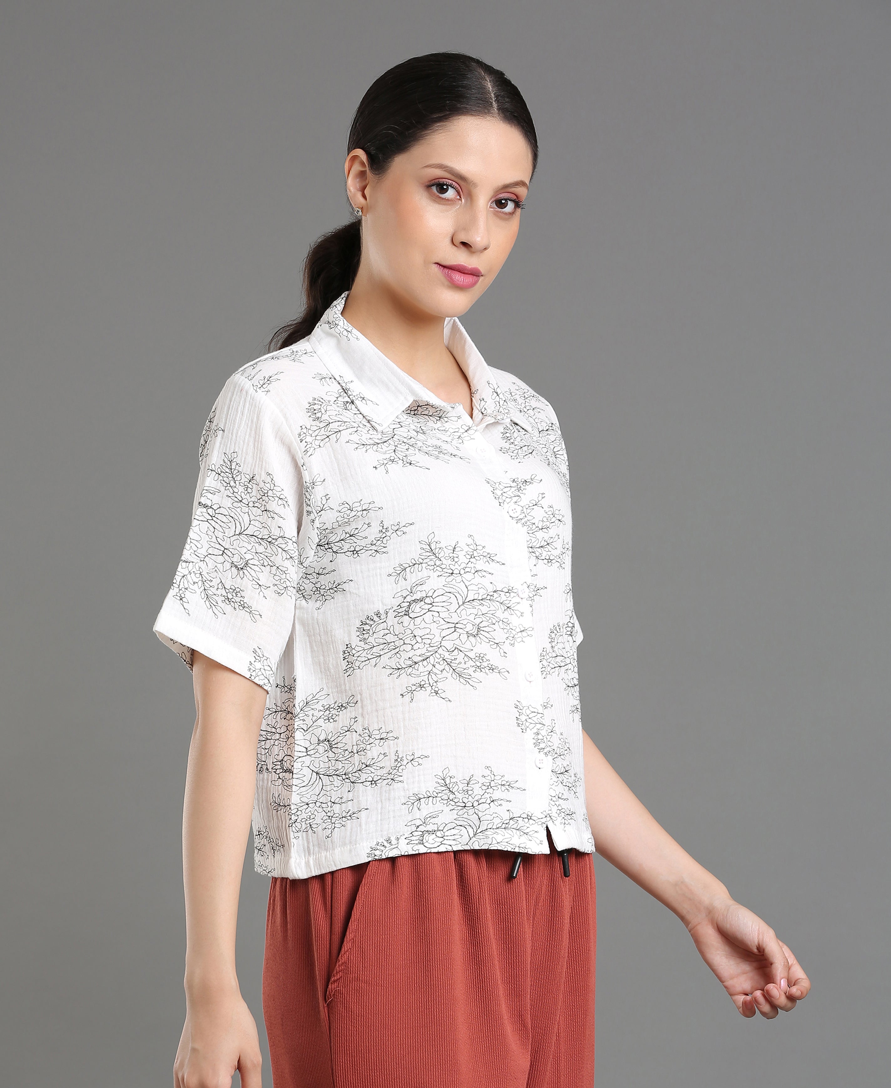 Ivory Double Cloth Top