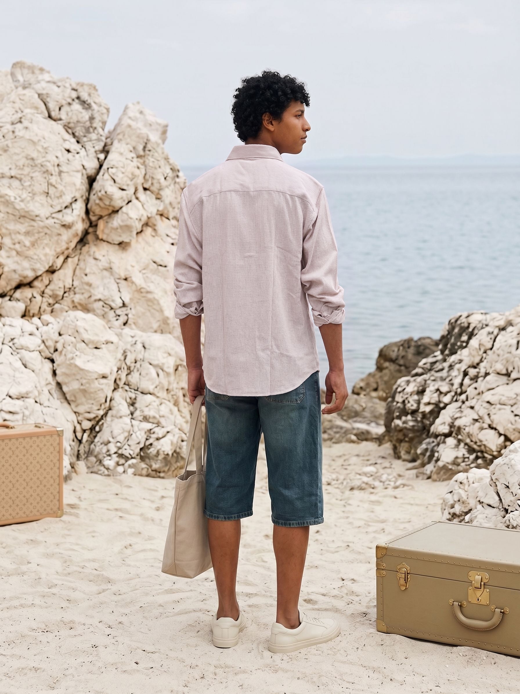 Men's Orange Oversized Fit Shirt