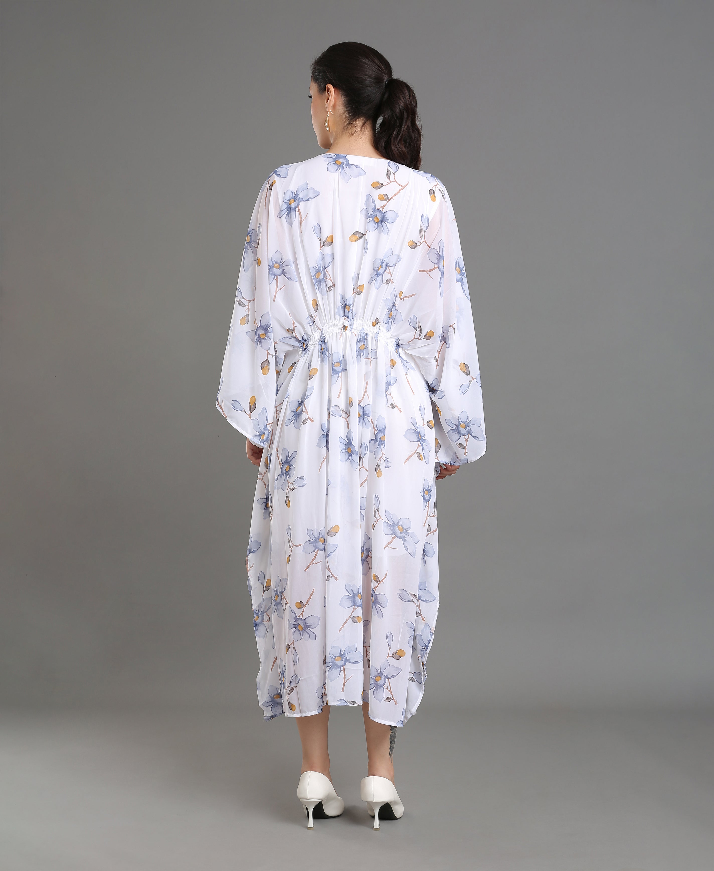 Midnight Bloom Kaftan Dress
