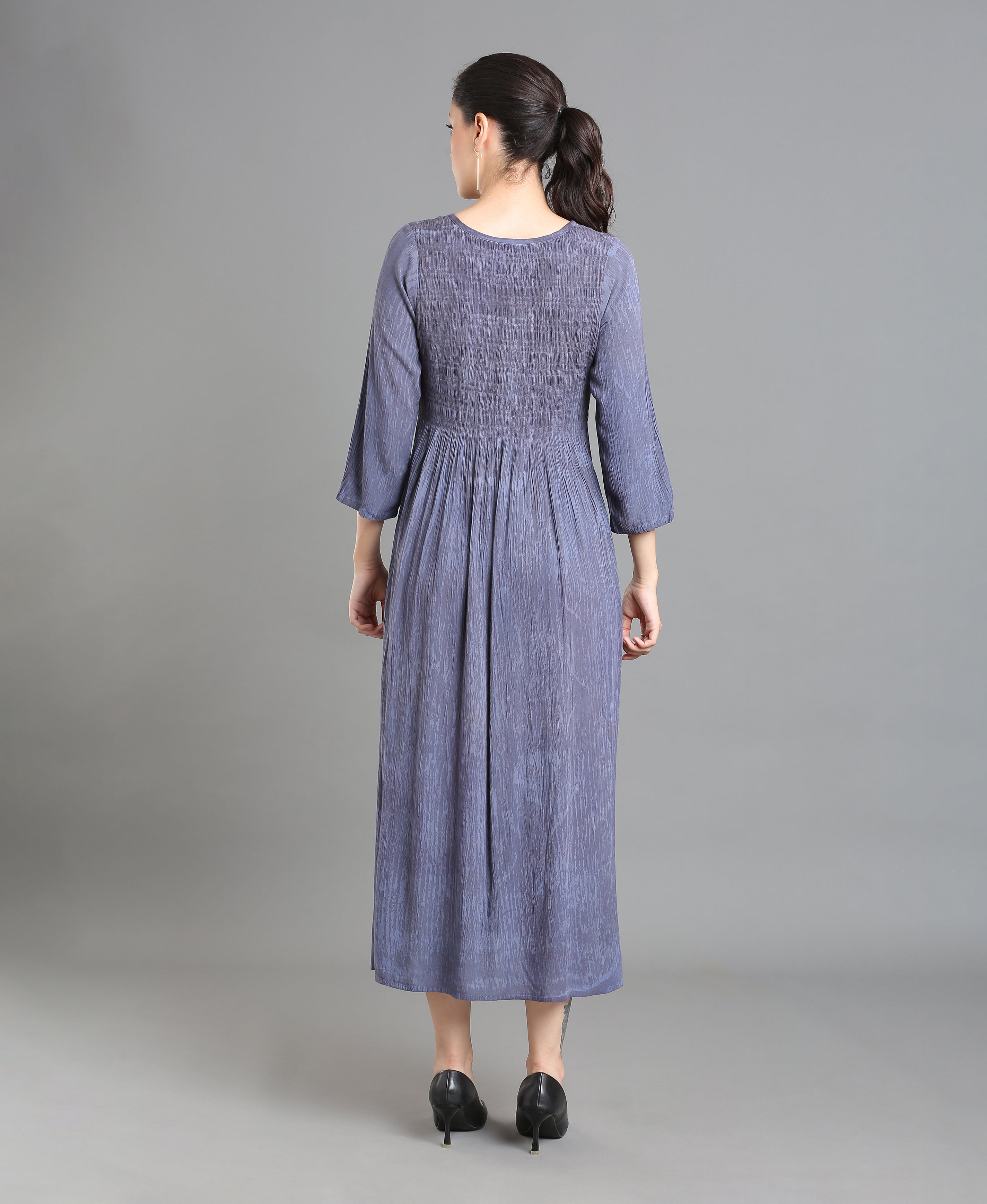 Ash Bloom Rayon Flared Dress