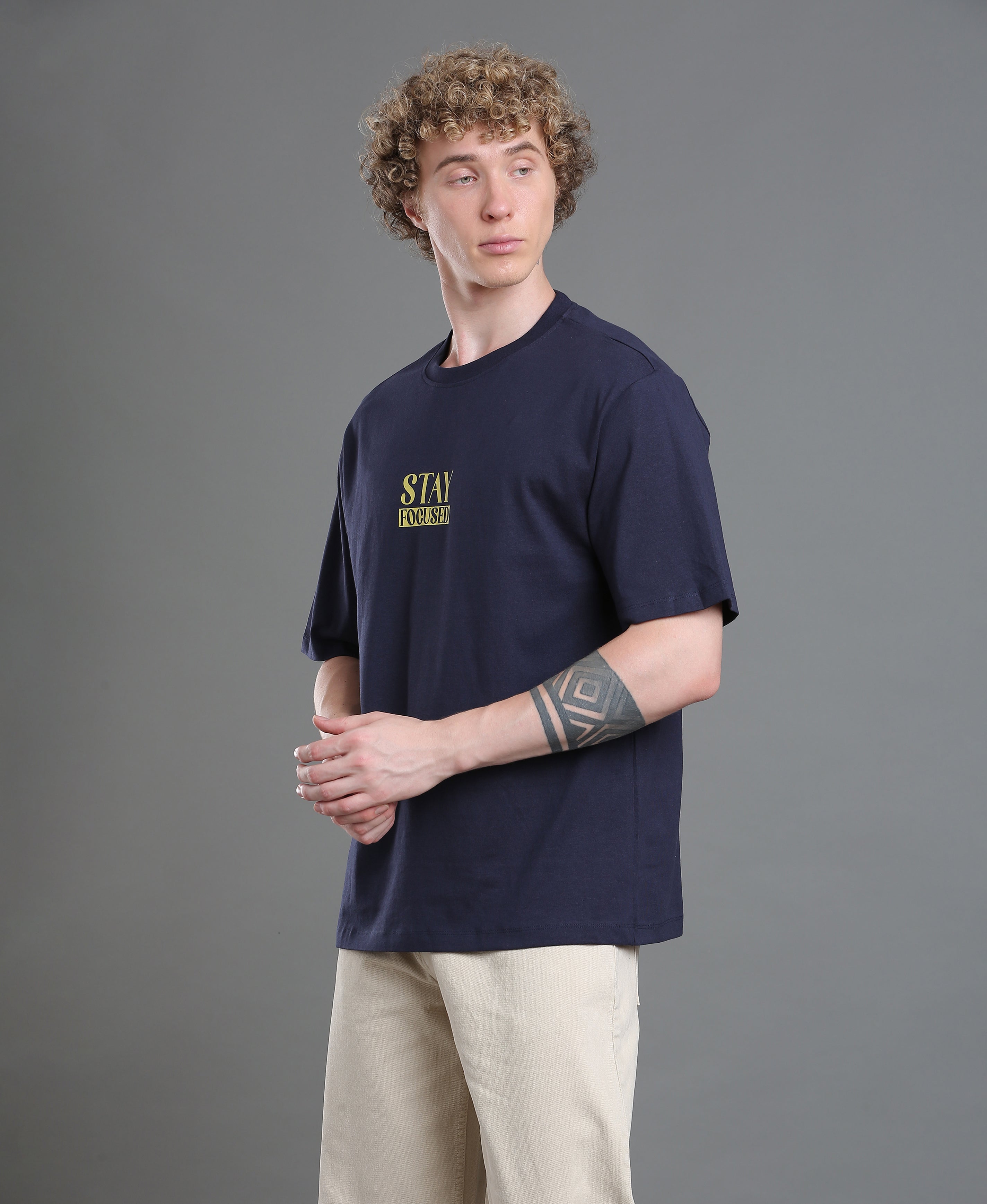 Navy Emblem Oversized Tee