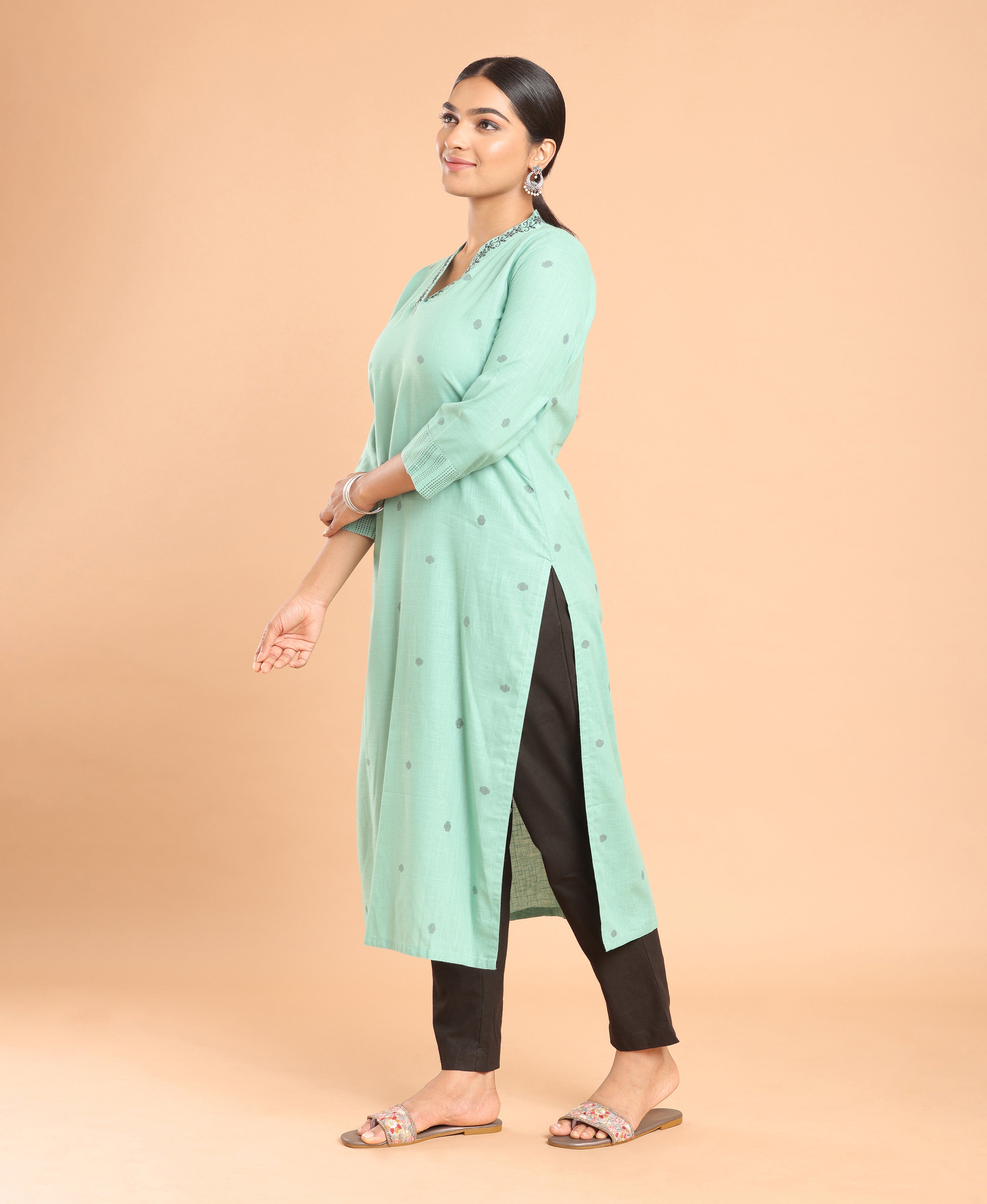 Pista Slub Cotton Kurti