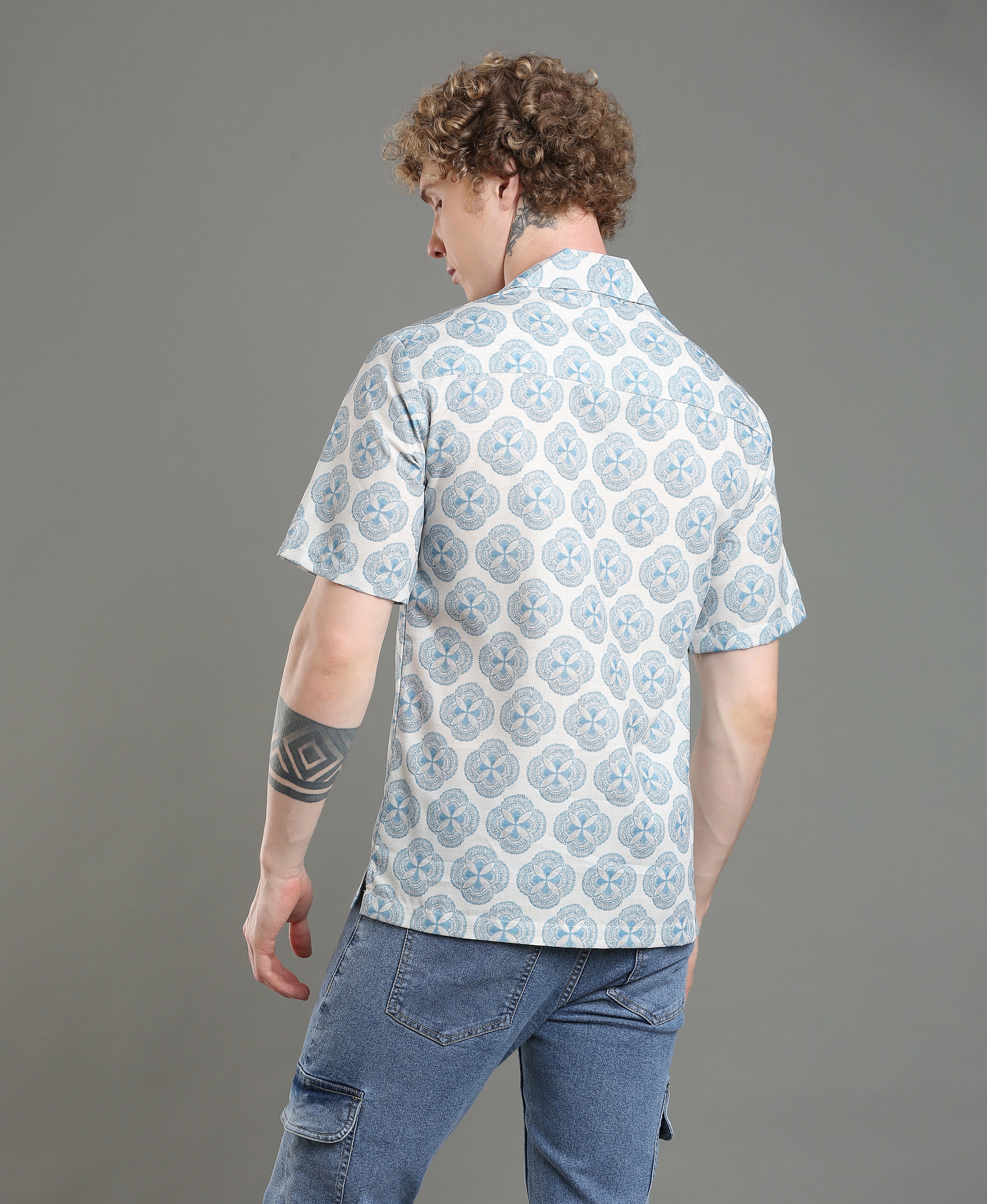 Horizon Print Cuban Shirt