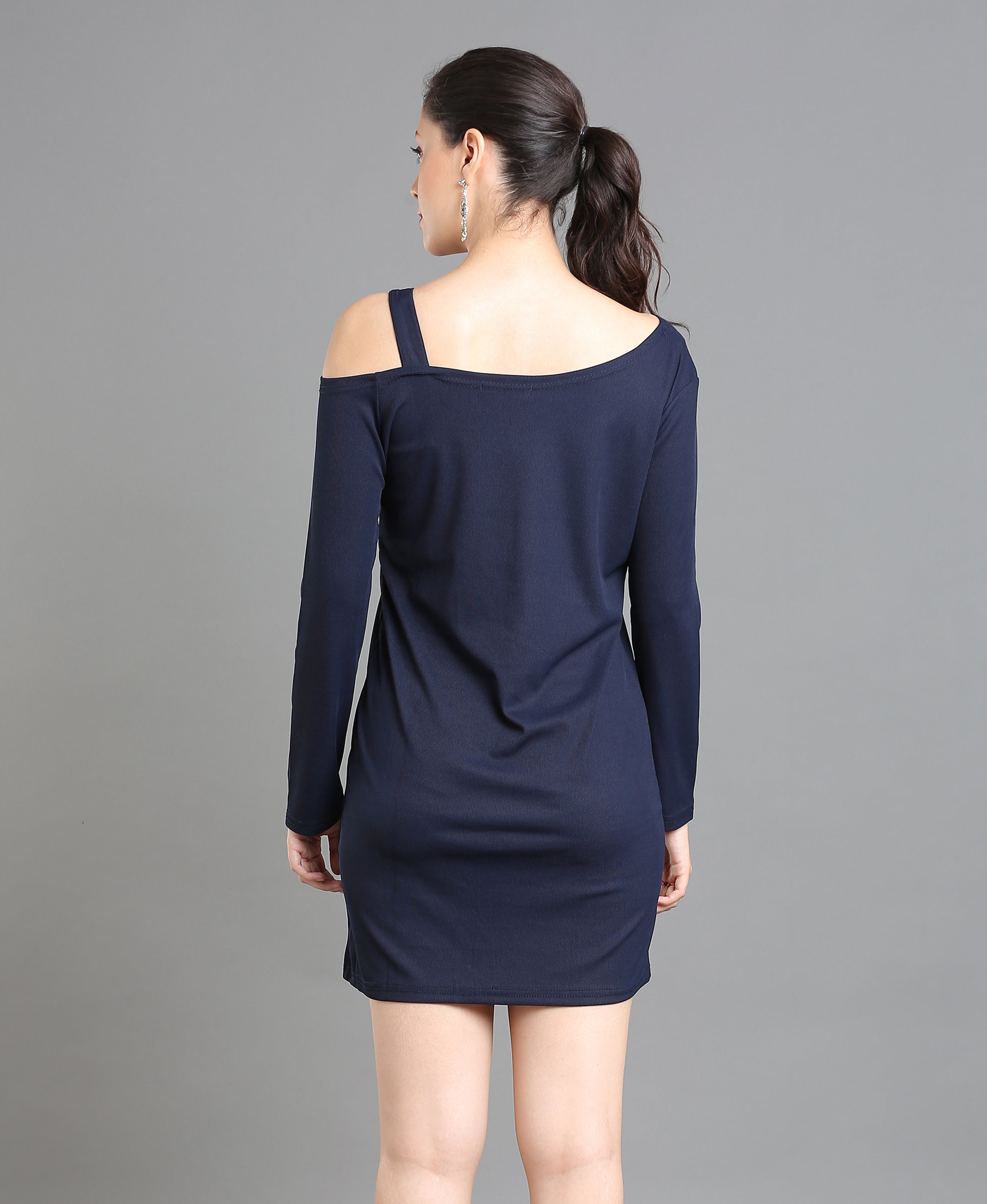 Navy Rib Round Dress