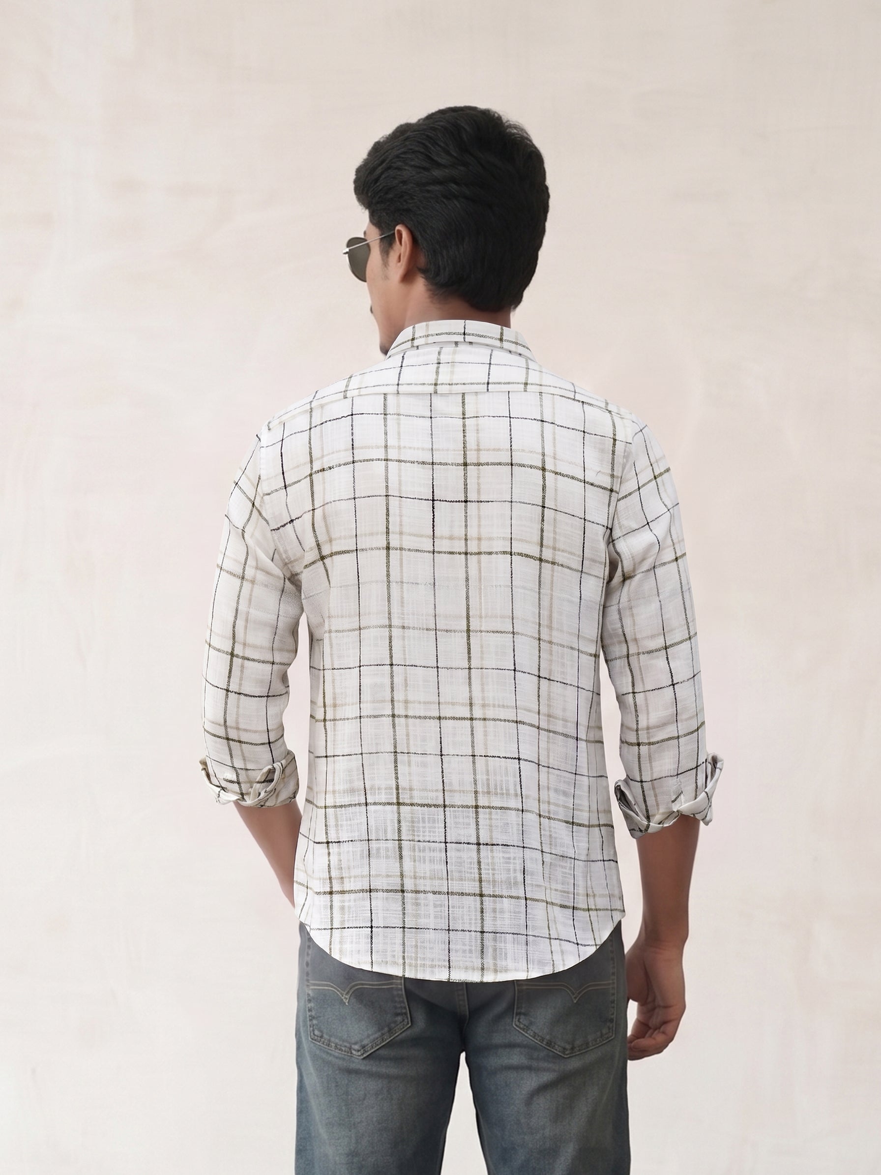 Men's Checks Green Regular Fit Shirt