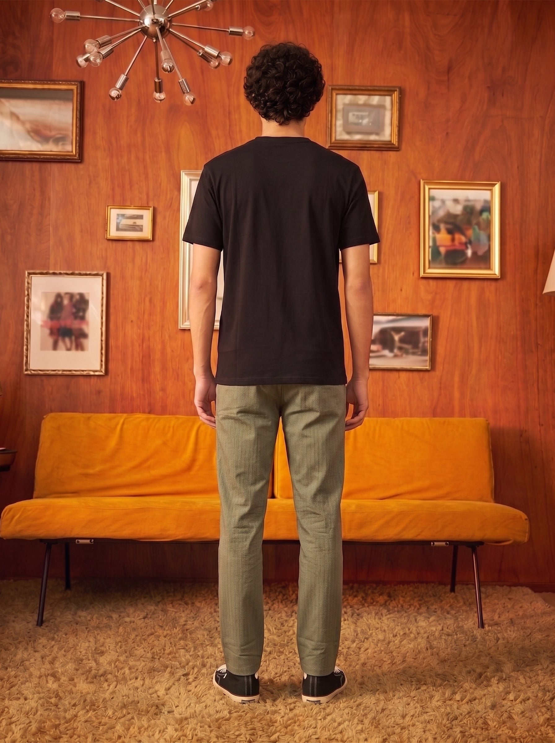 Men's S/J 200 Gsm Black Relaxed Fit T Shirt
