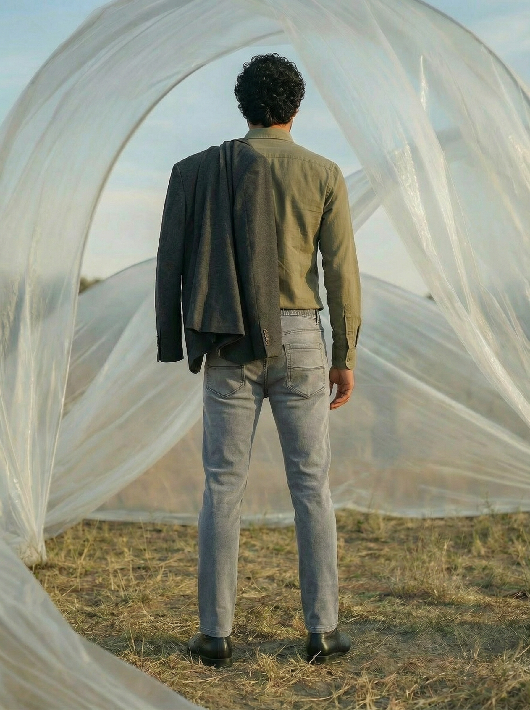 Premium Denim Jogger Fit Light Grey