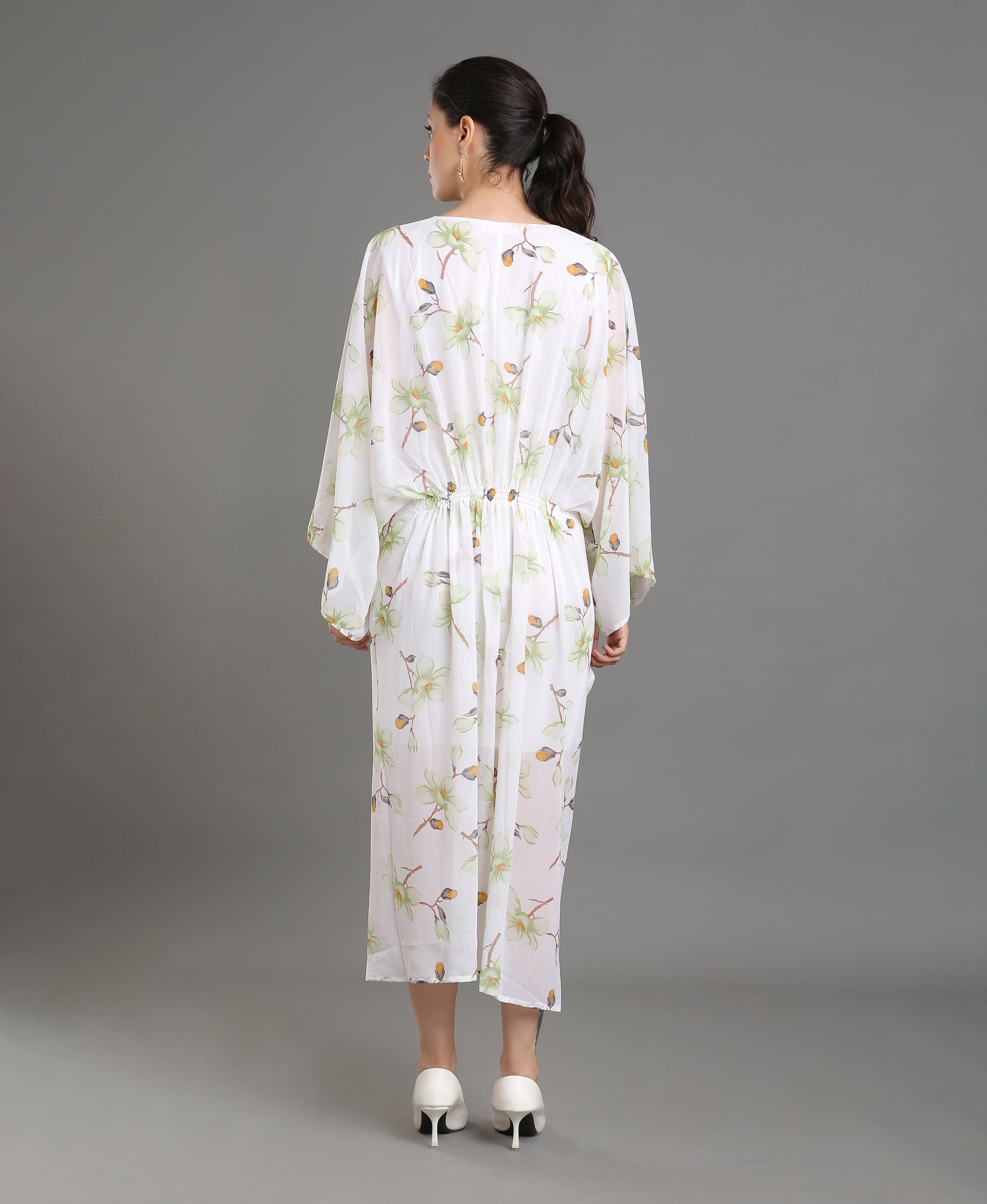 Rose Bloom Kaftan Dress