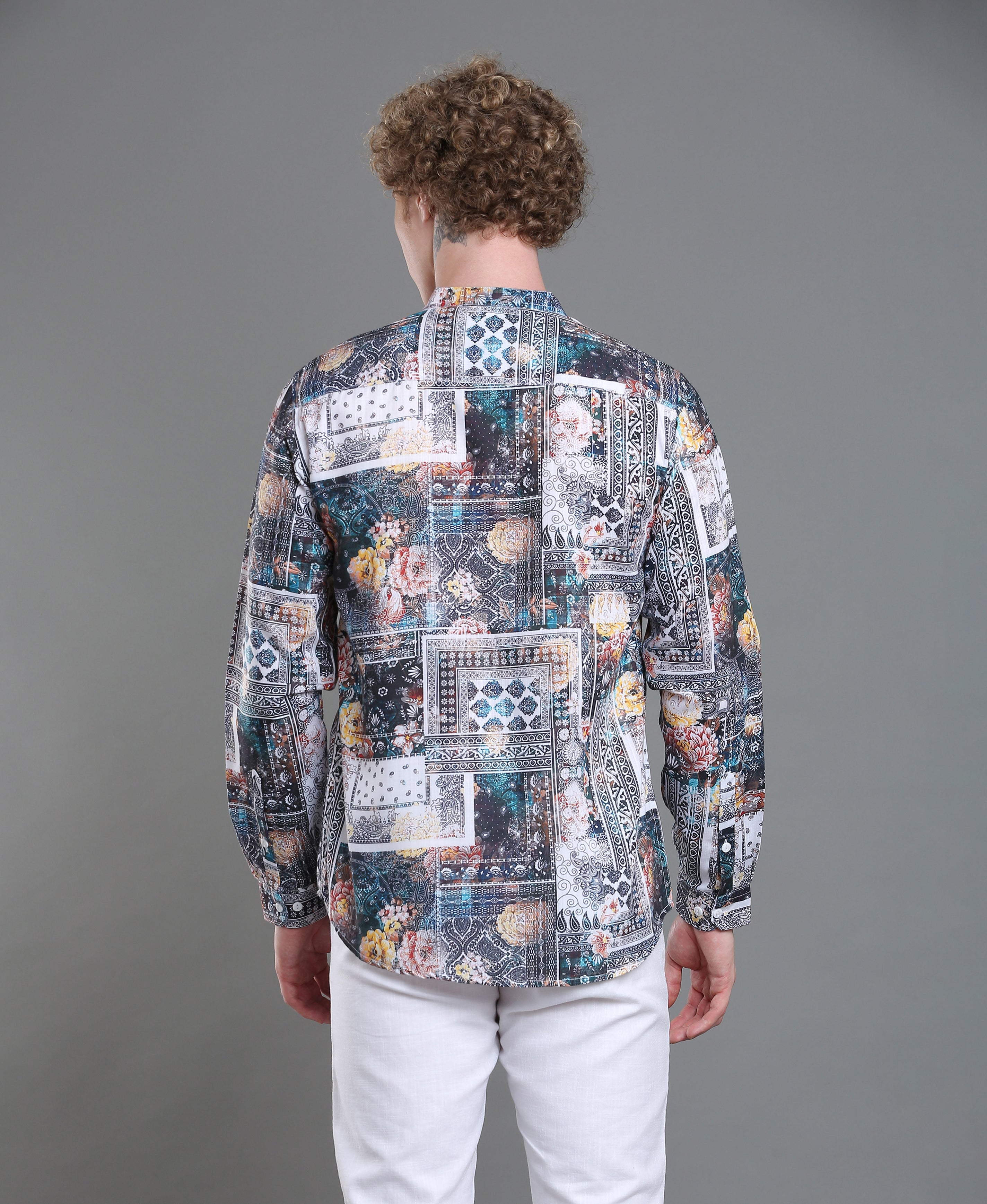 Tropica Linen Print Slim Shirt