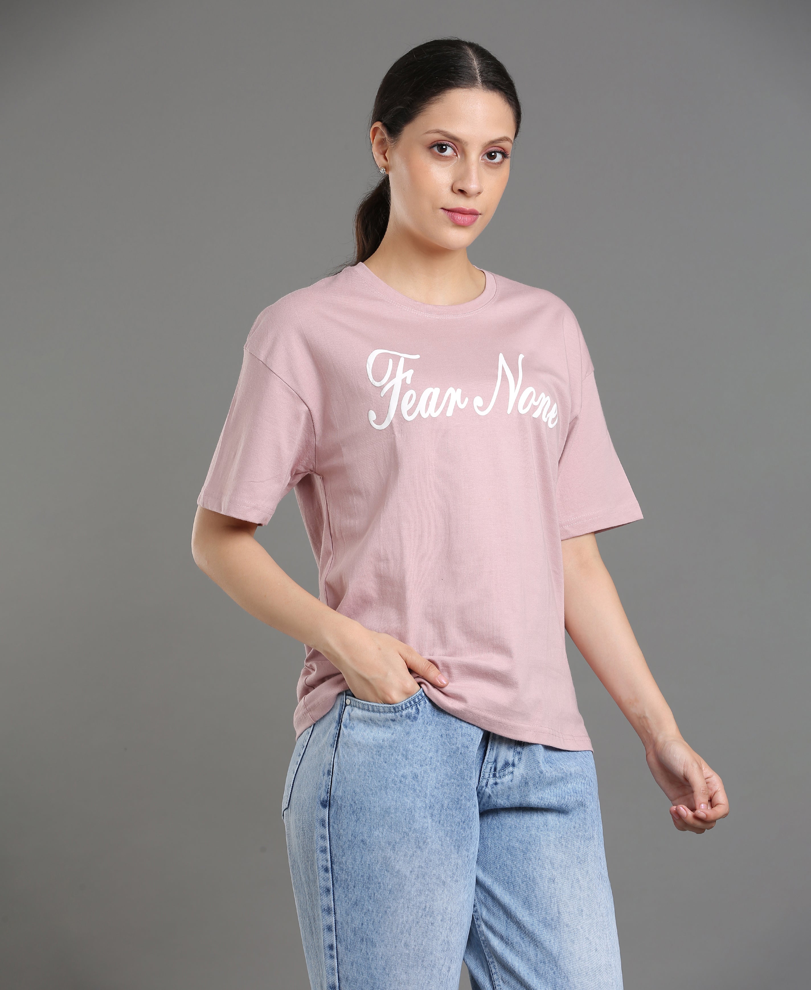 Peach Jersey Oversized Tee