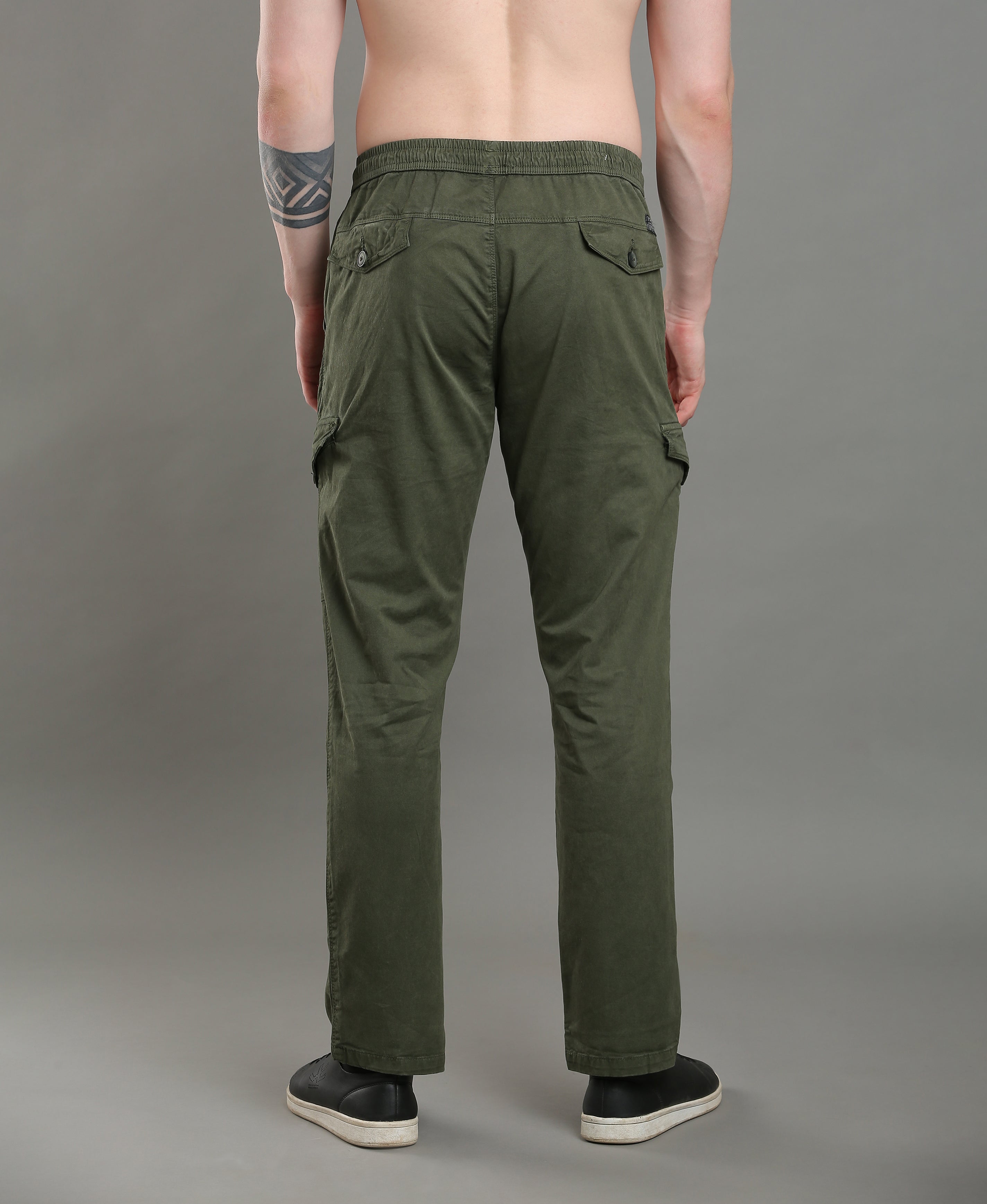 Green Front 6-Pocket Twill Cargos