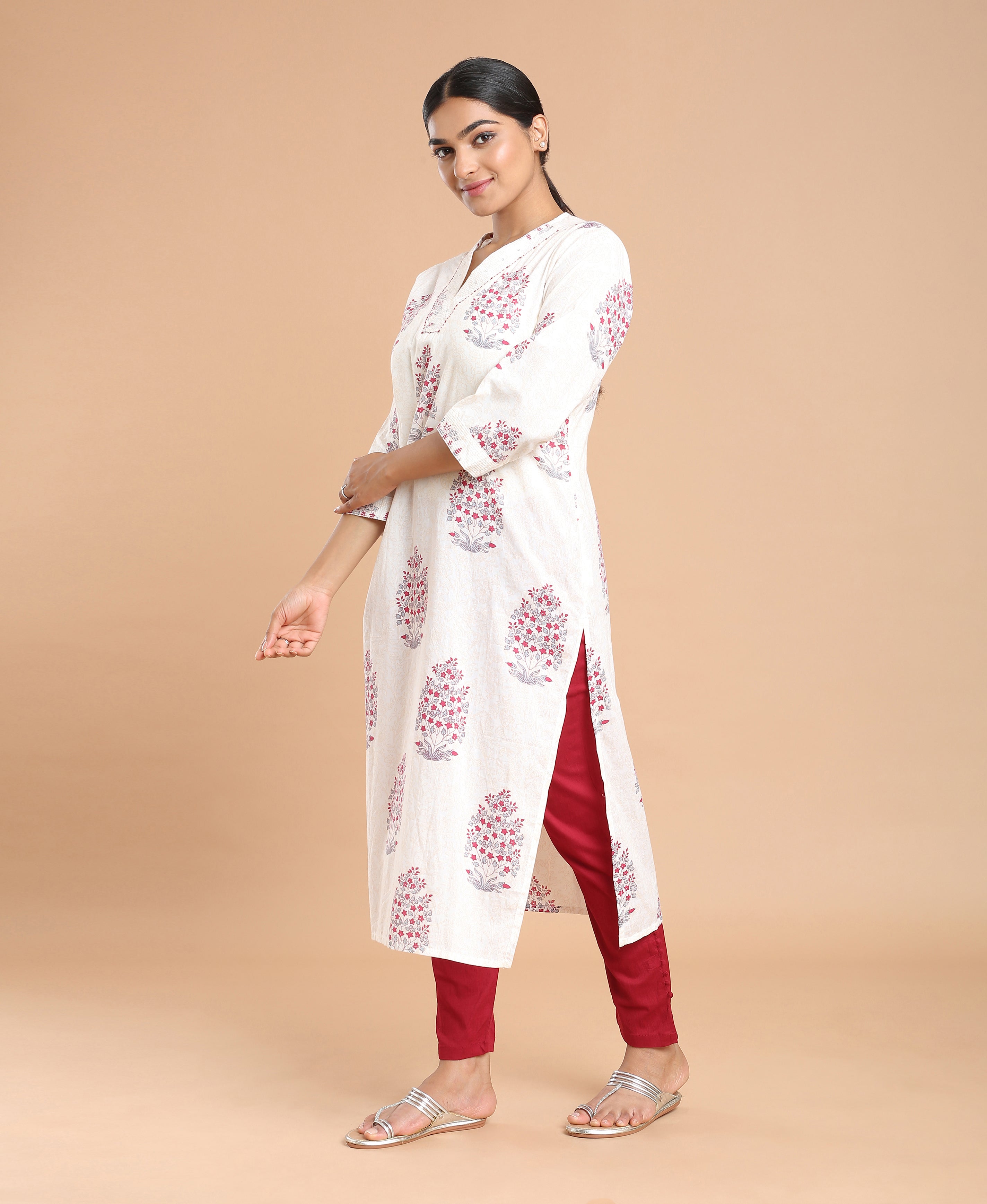 Ivory Straight Cotton Kurti