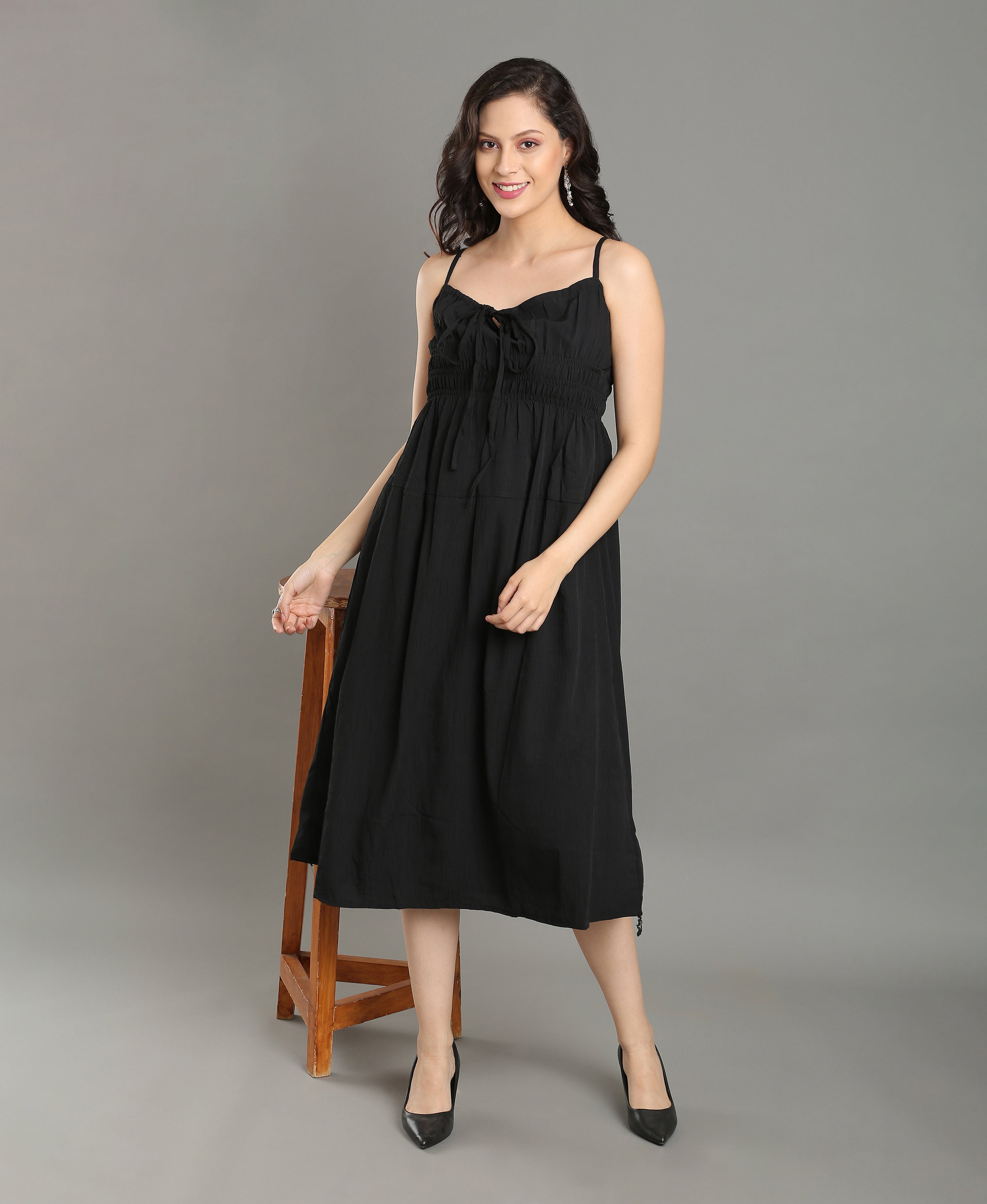 Noir Cotton Day Dress