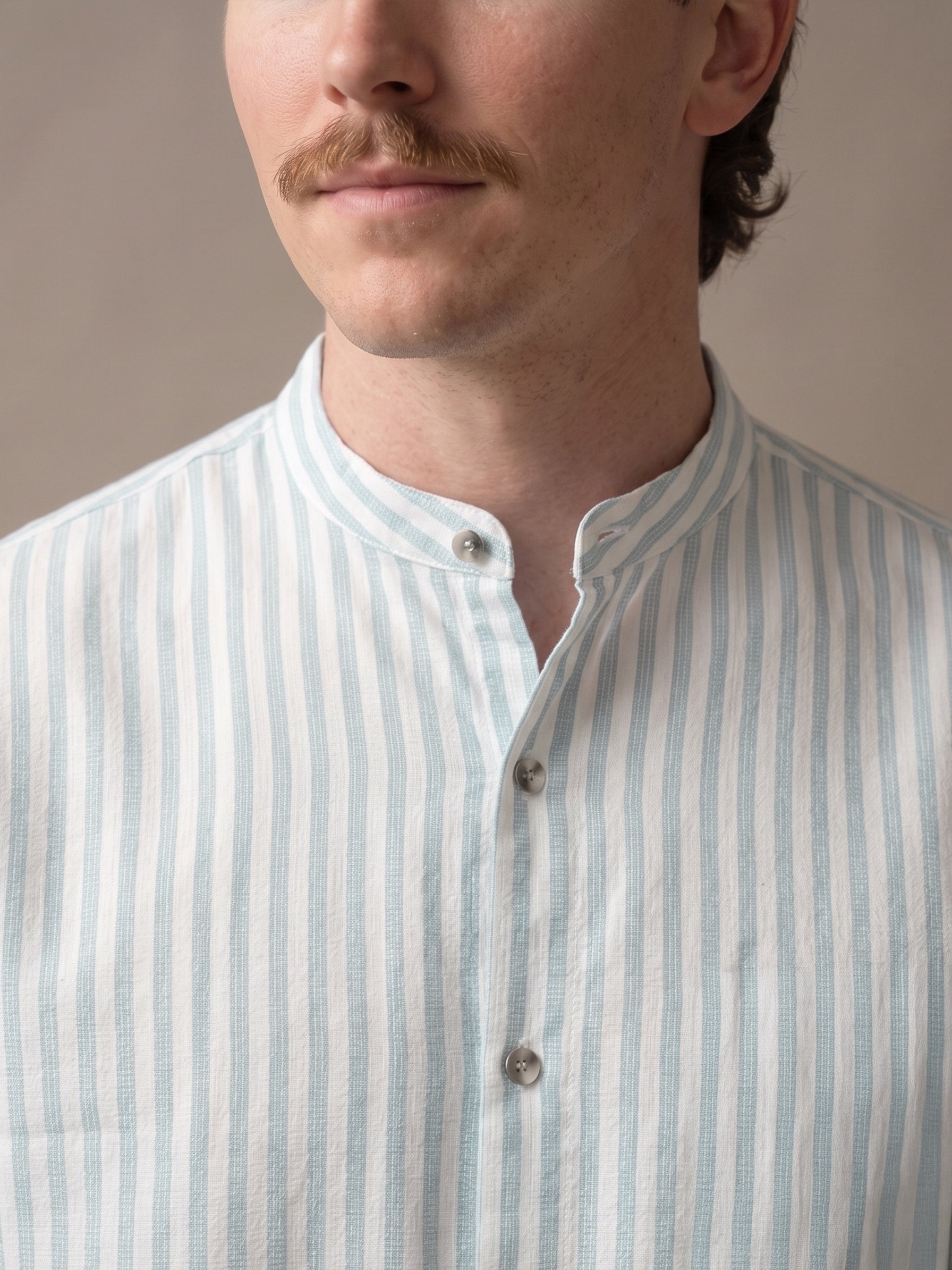 Men's Stripes Light Blue Relaxed Fit Shirt