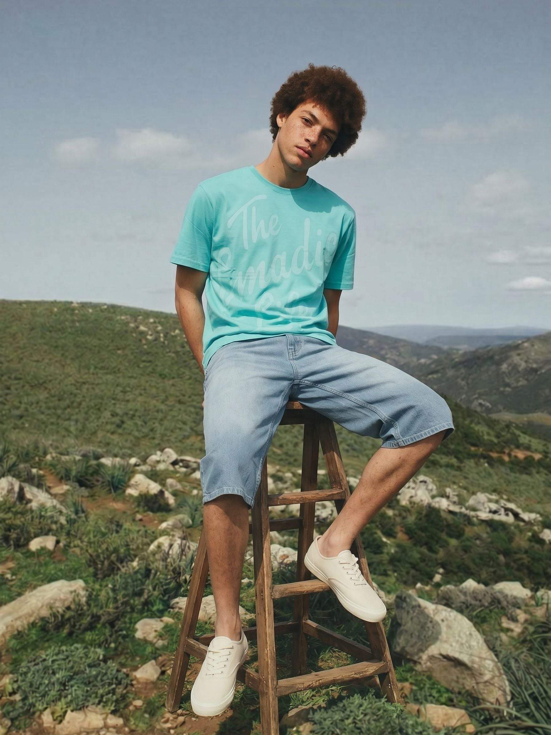 Men's Jersy 200 Gsm Aqua Green Regular Fit T Shirt