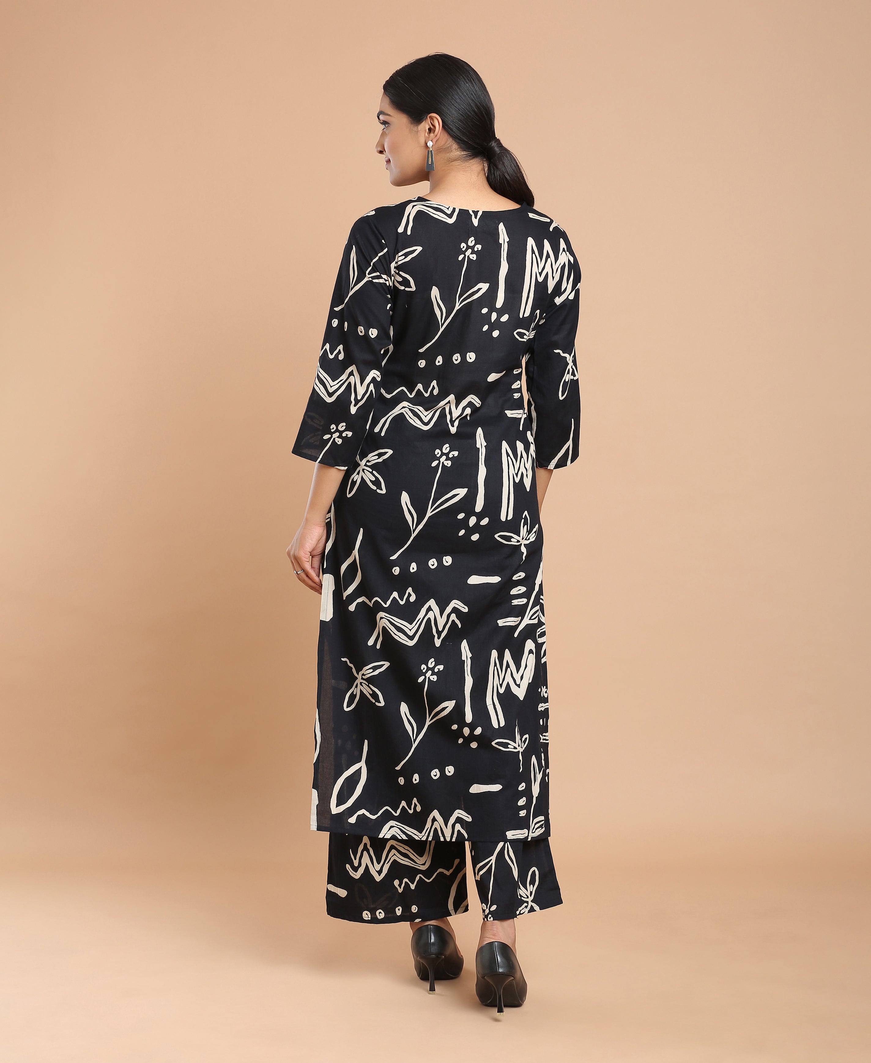 Noir Cotton Kurti Set