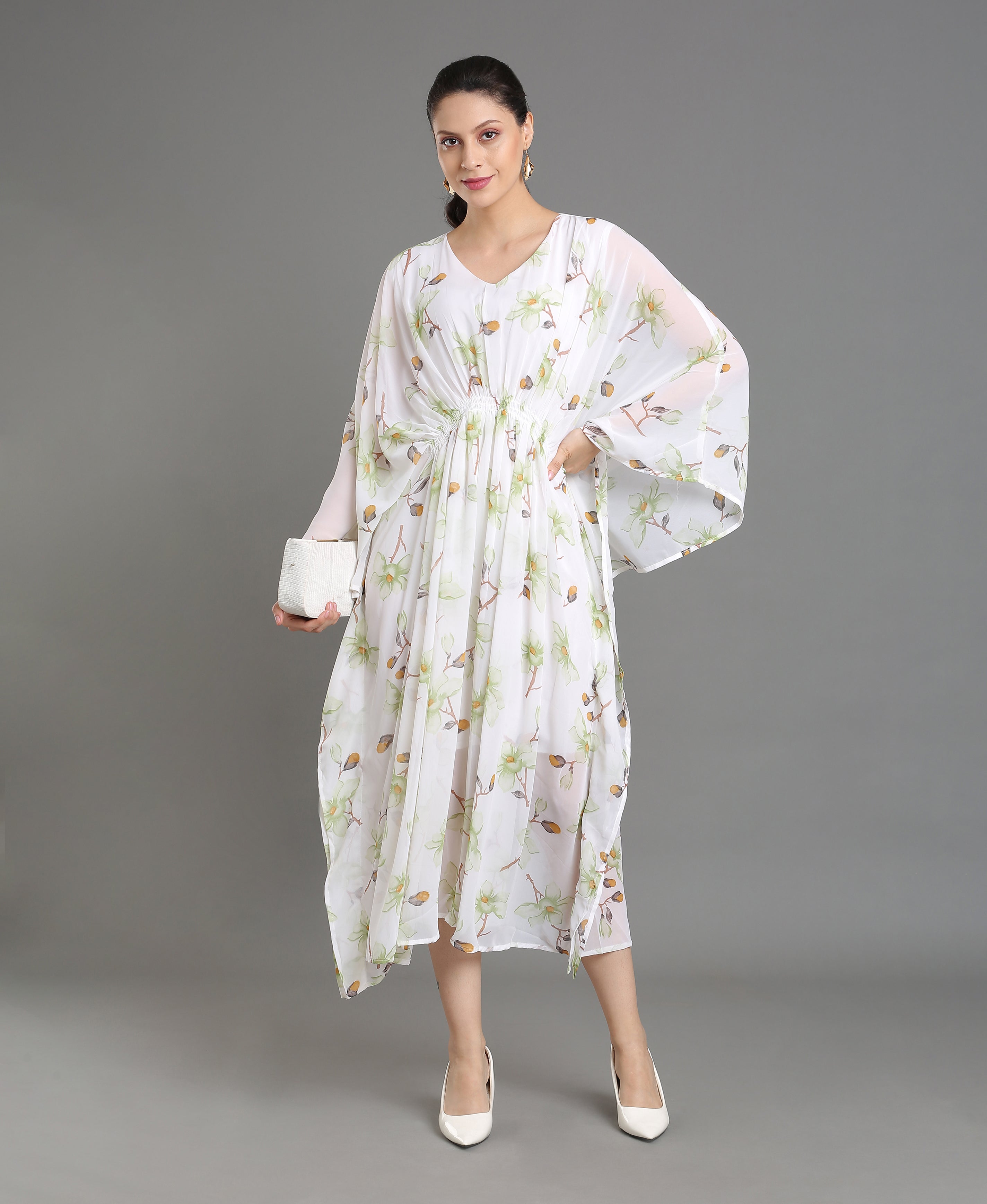 Rose Bloom Kaftan Dress