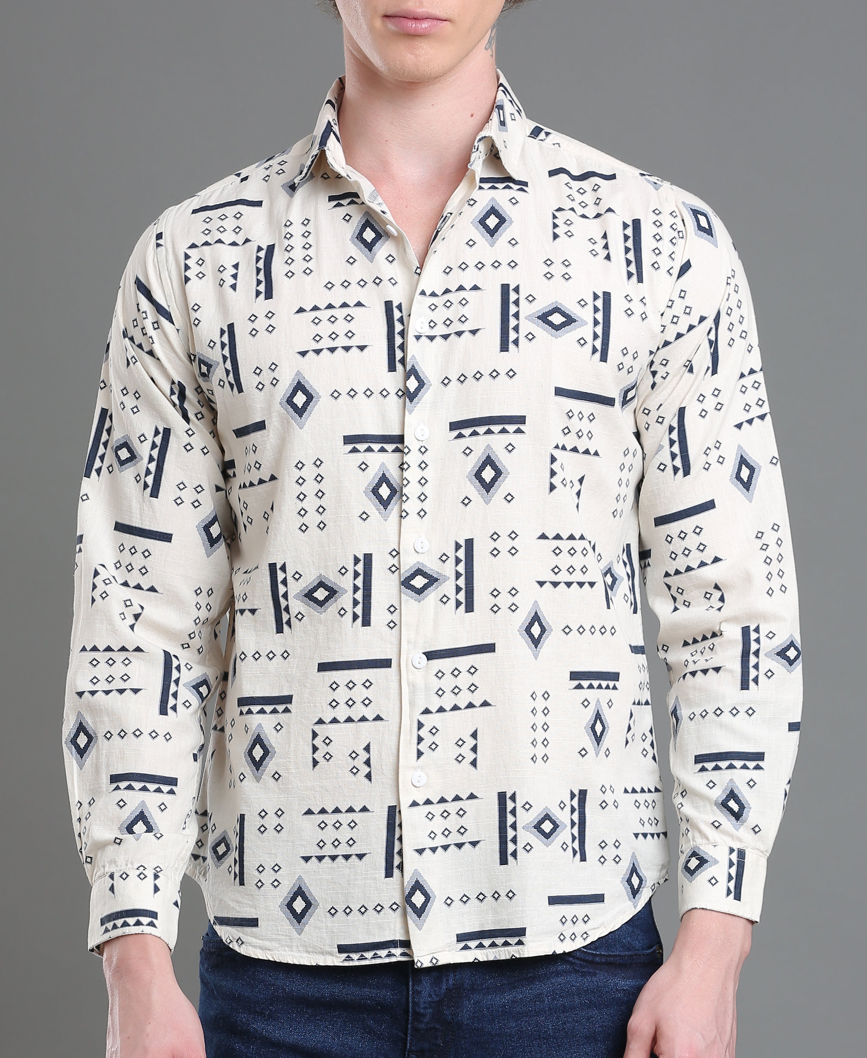 Oyster Bloom Slim Linen Shirt